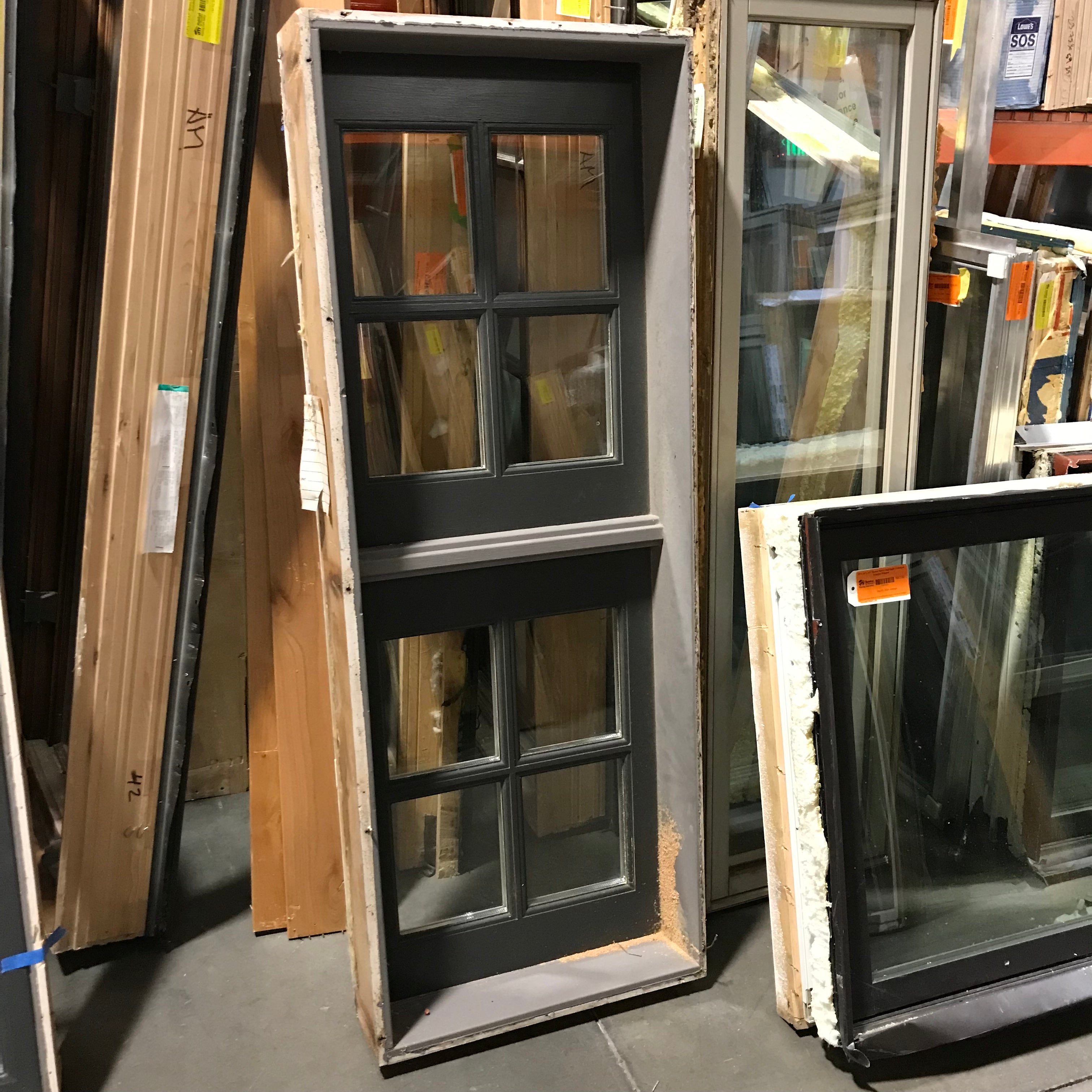 23.5"x 62.5"x 6.5" Tan Wood Clad 8 Pane Fixed Exterior Window