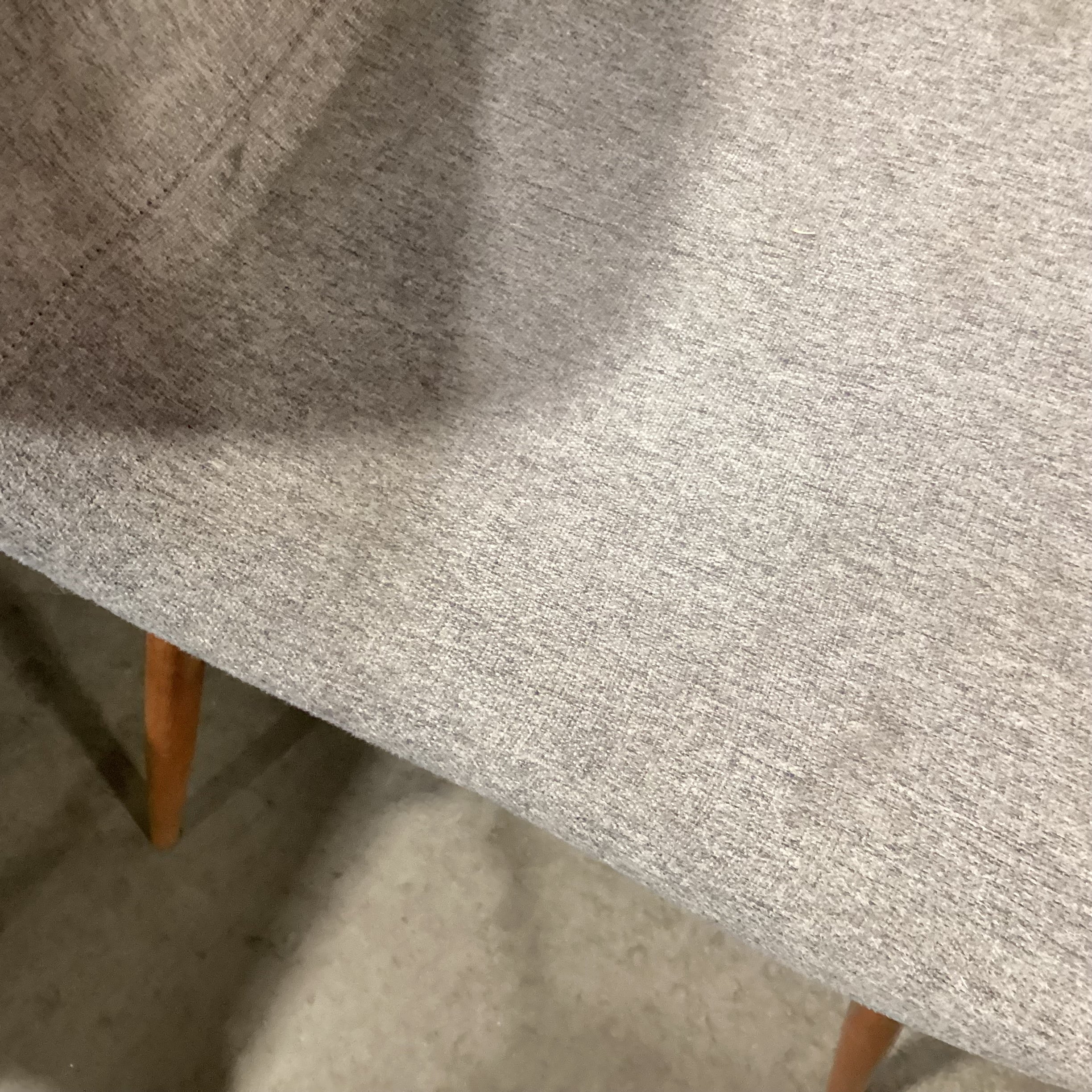 Set of 5 Mid Century Style Grey Heather & Wood Style Metal Dining Chairs 17"x 20"x 34.5"