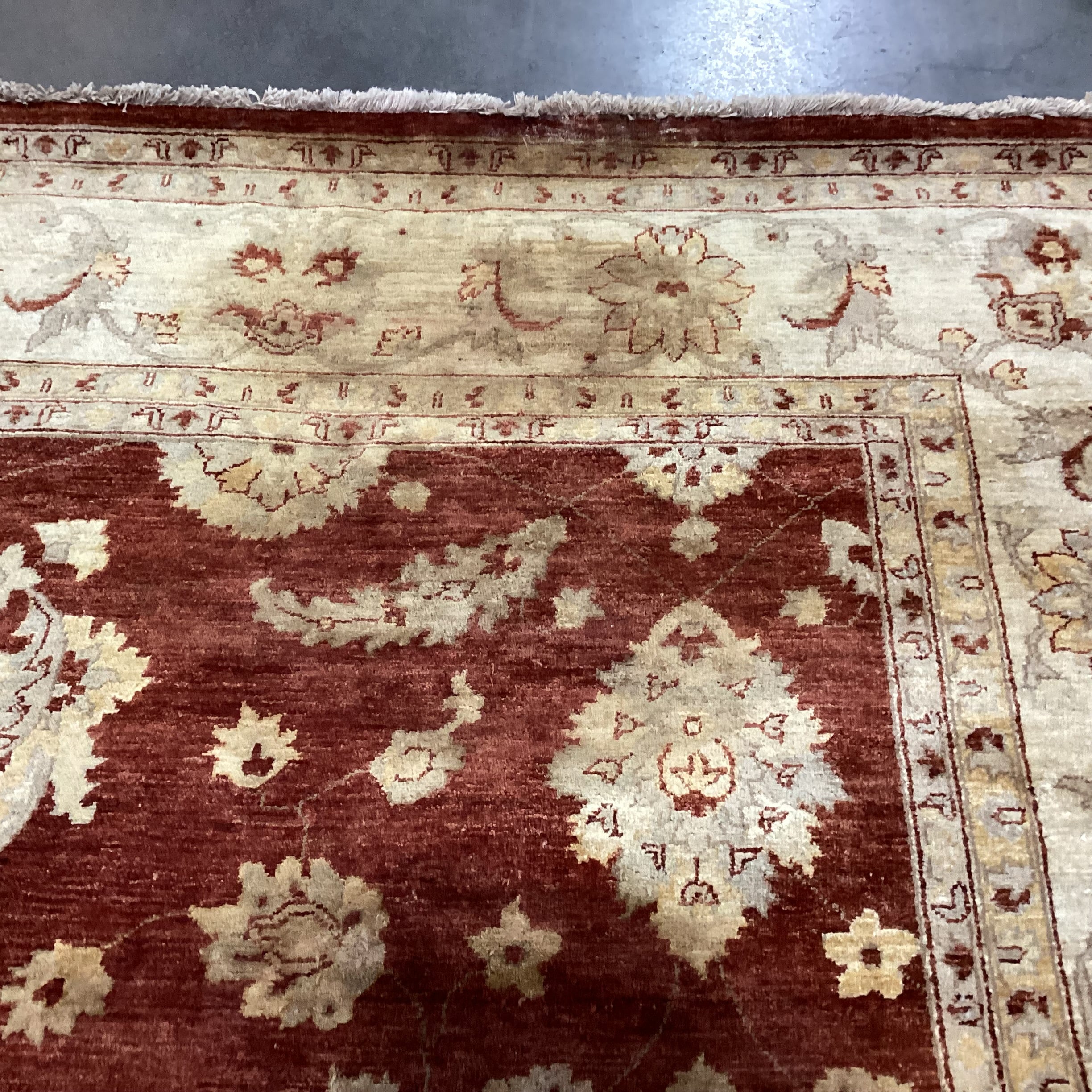 Red Rust & Gold Hand Woven Wool Rug 10'7"x 13'9"