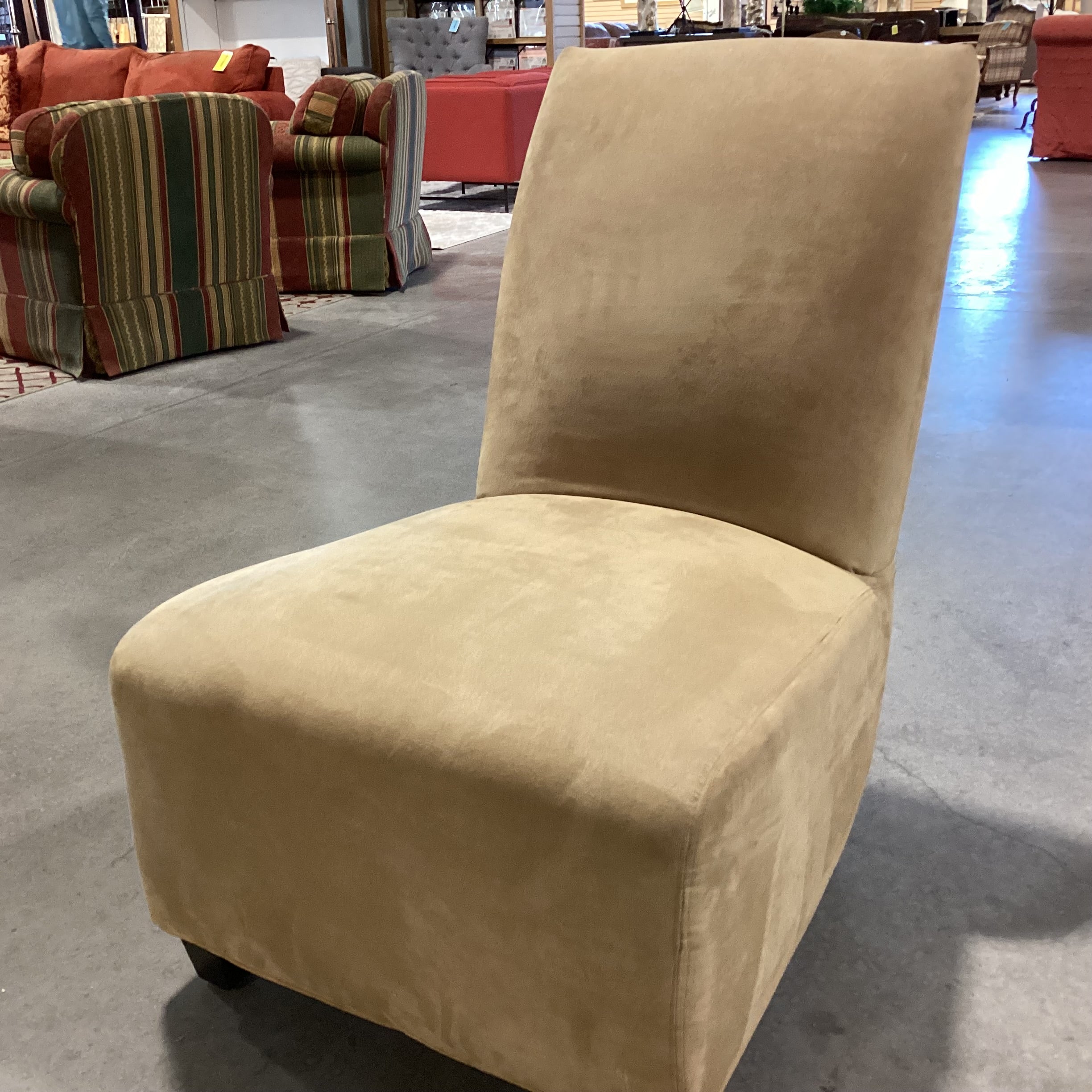 Golden Chair Furniture Tan Micro Suede Slipper Chair 26"x 33"x 36"