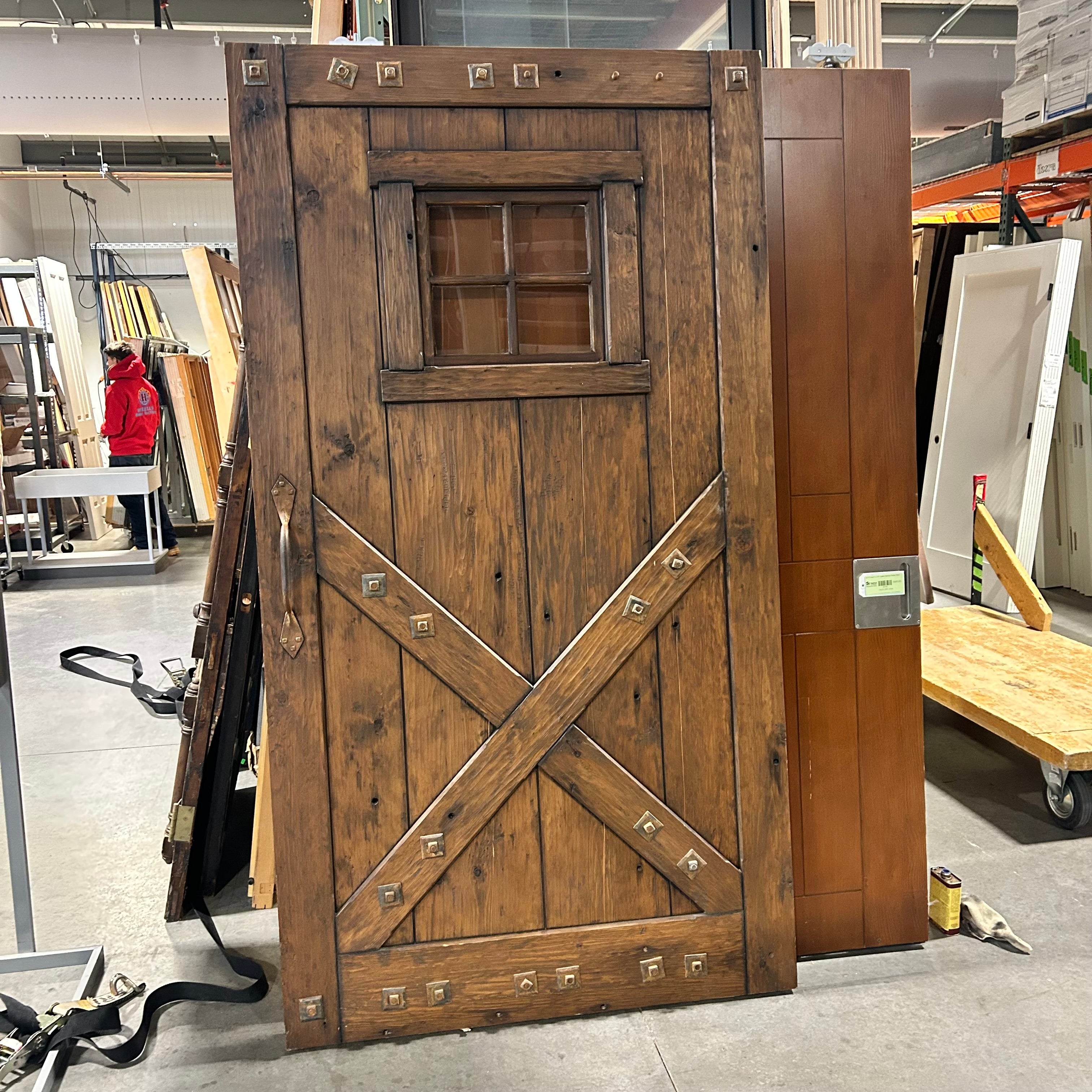 47.75"x 87.75"x 2.5" Rustic Pine Barn Door/Pocket Door with Iron Hardware Aceents