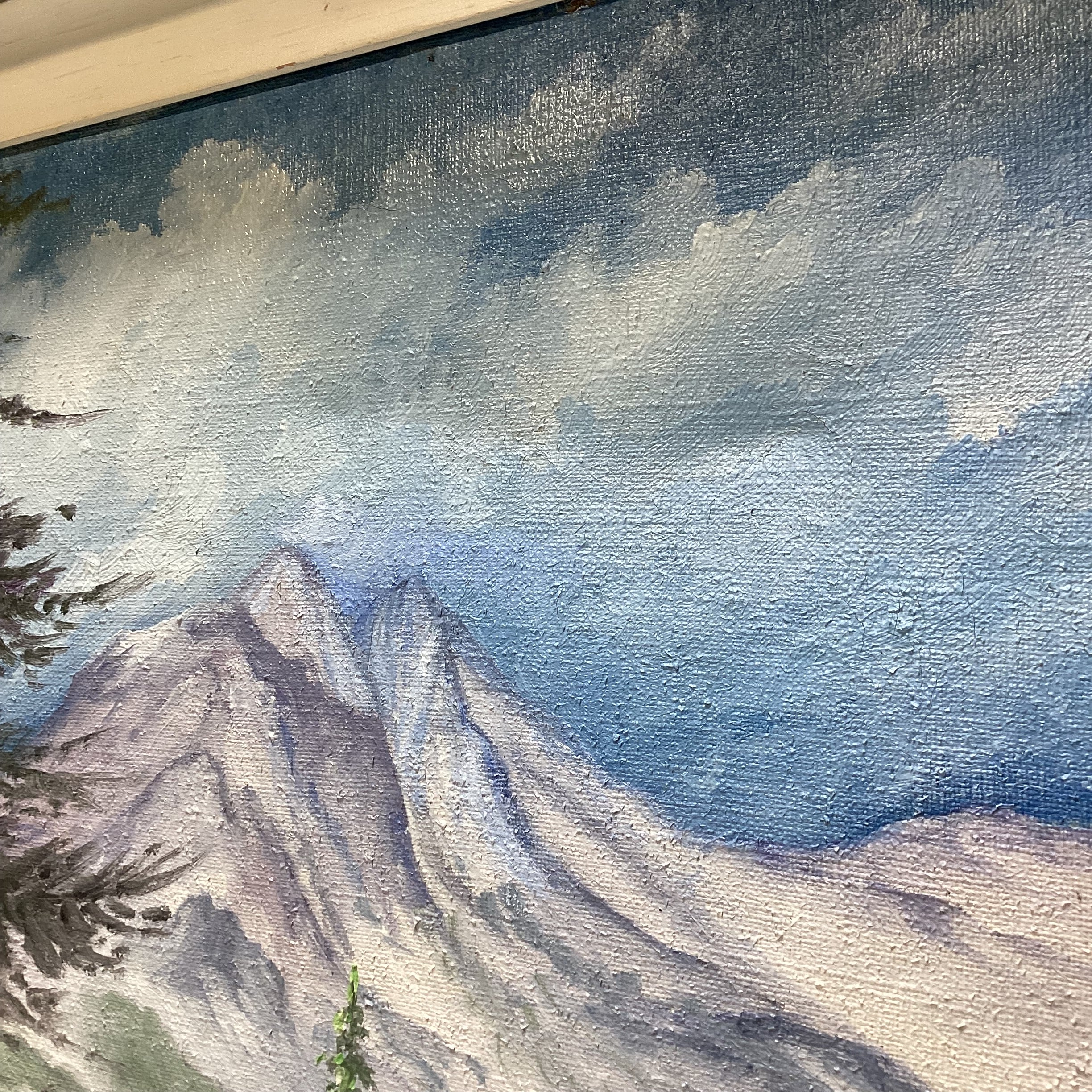 H. Metz Signed Original Mountainscape Painting 30" x 26"