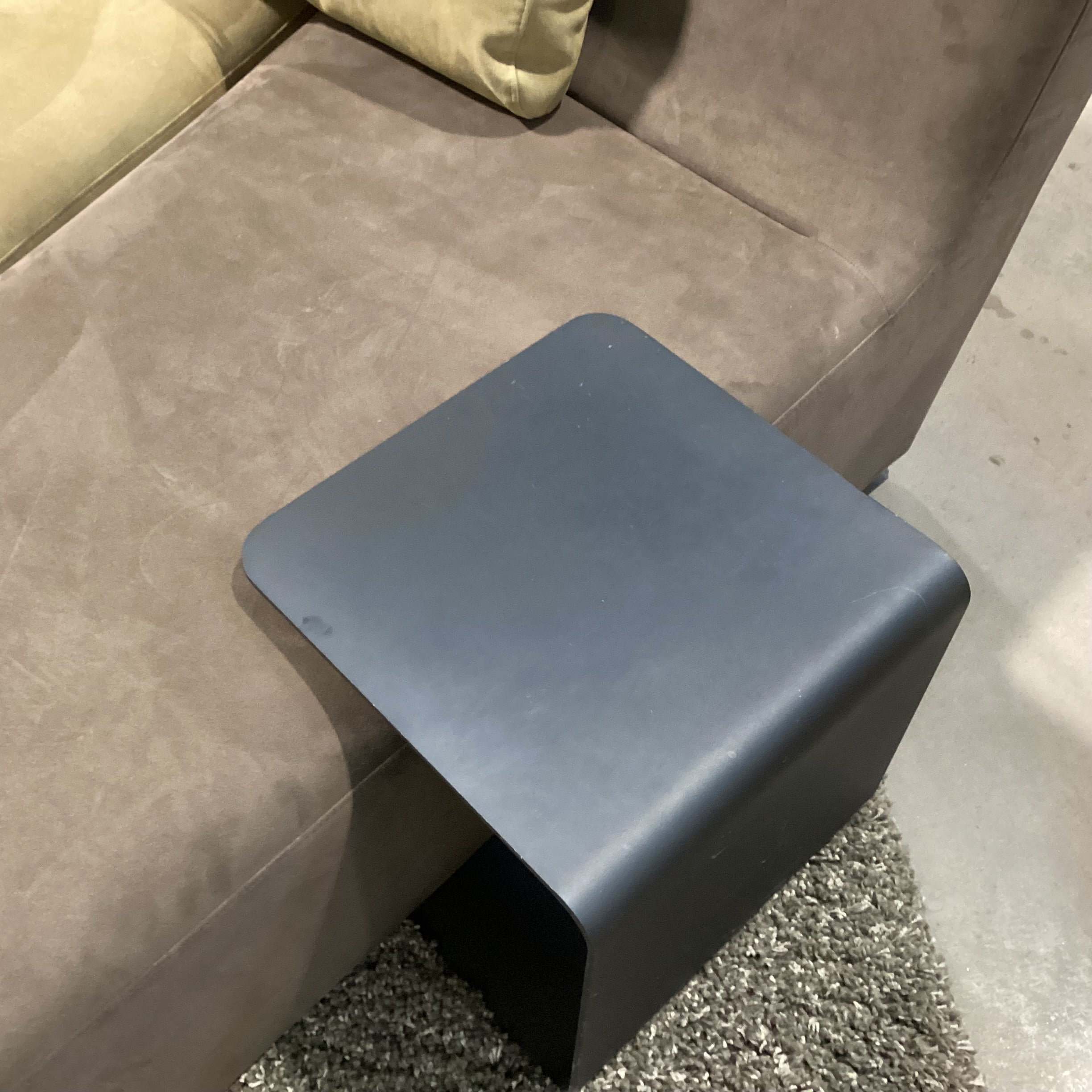 Liqne Roset Confluences by Philippe Nigro Brown & Tan Ultra Suede with 2 Black Iron Side Tables Modular Sectional 59"x 55"x 33"