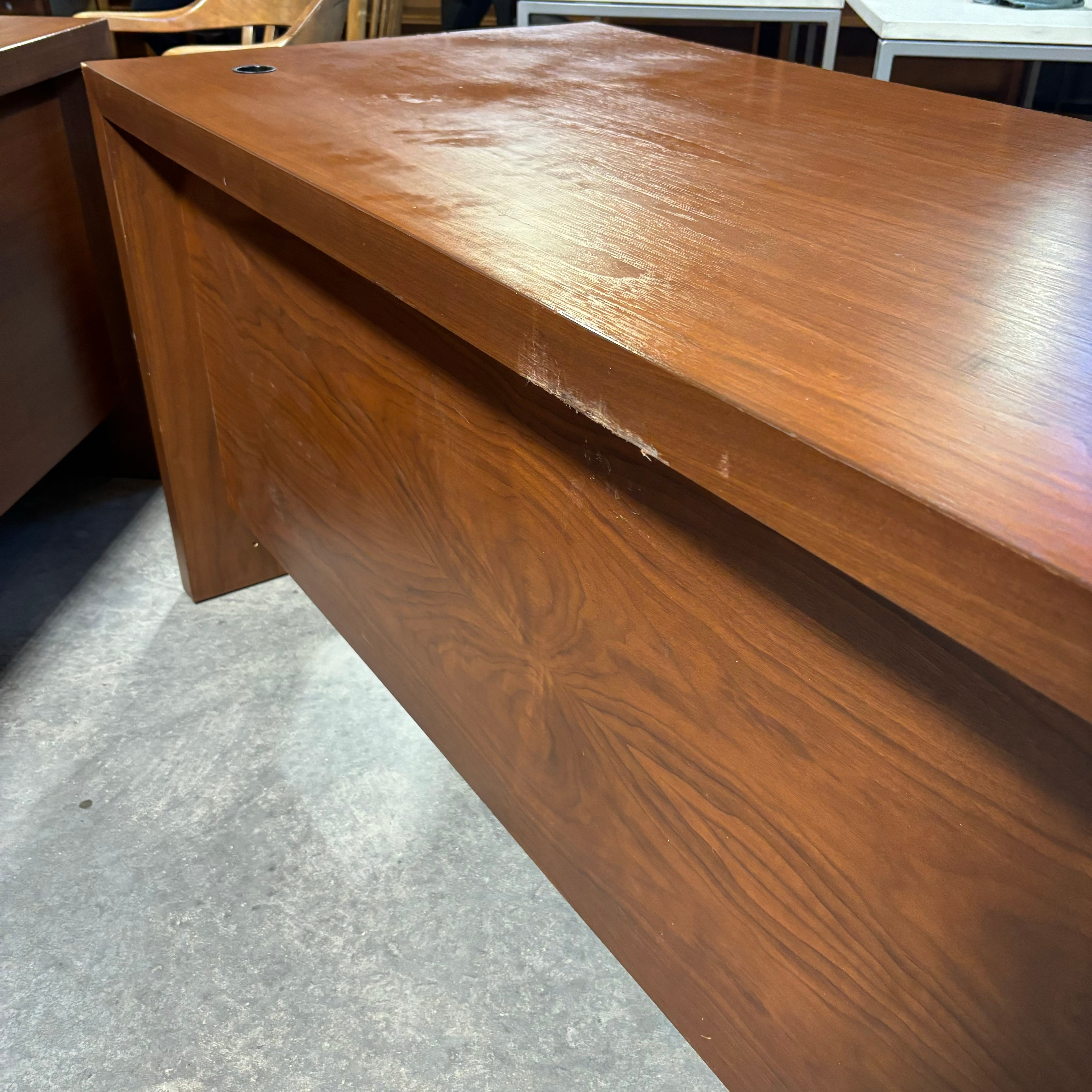 Medium Finish Solid Wood with 2 Soft Close Drawers Executive Desk 72"x 30"x 30"