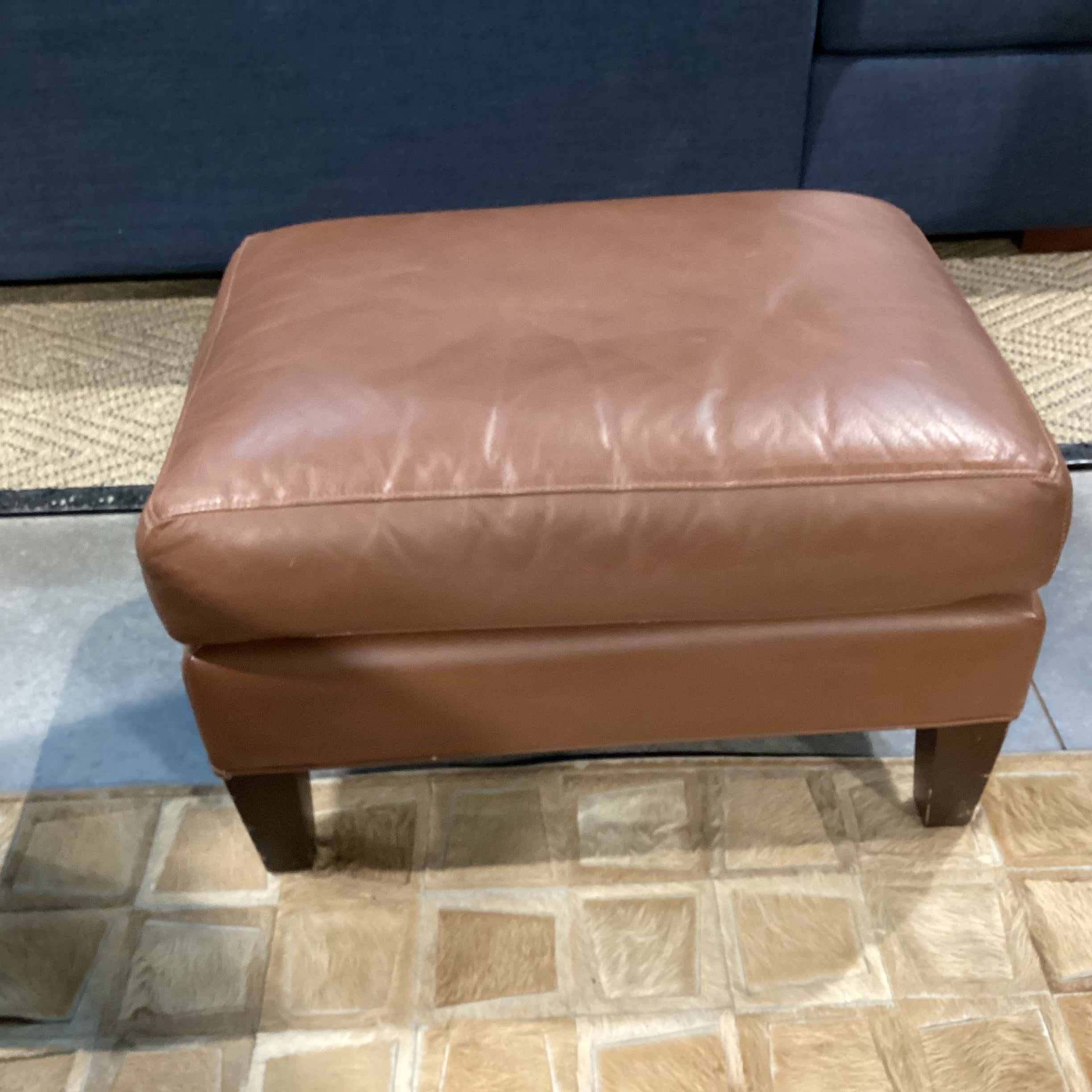 Room & Board Brown Leather Ottoman 28"x 22"x 17"