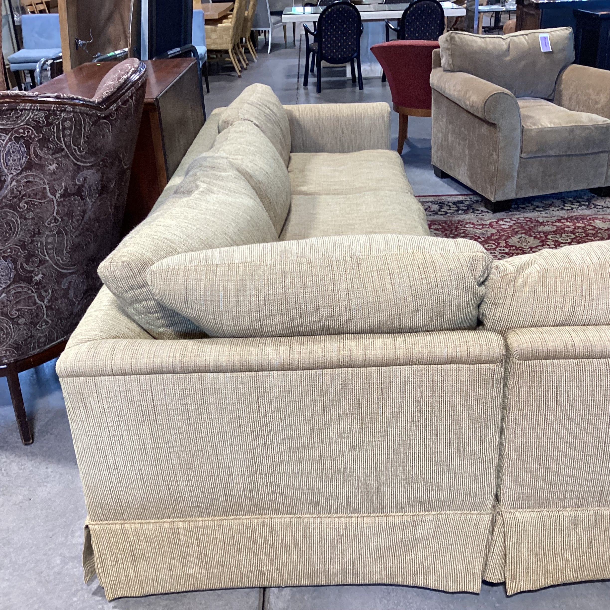 Custom Golden Wheat Woven Down Mix 2 Piece Sectional 132"x 106"x 36"x 27"