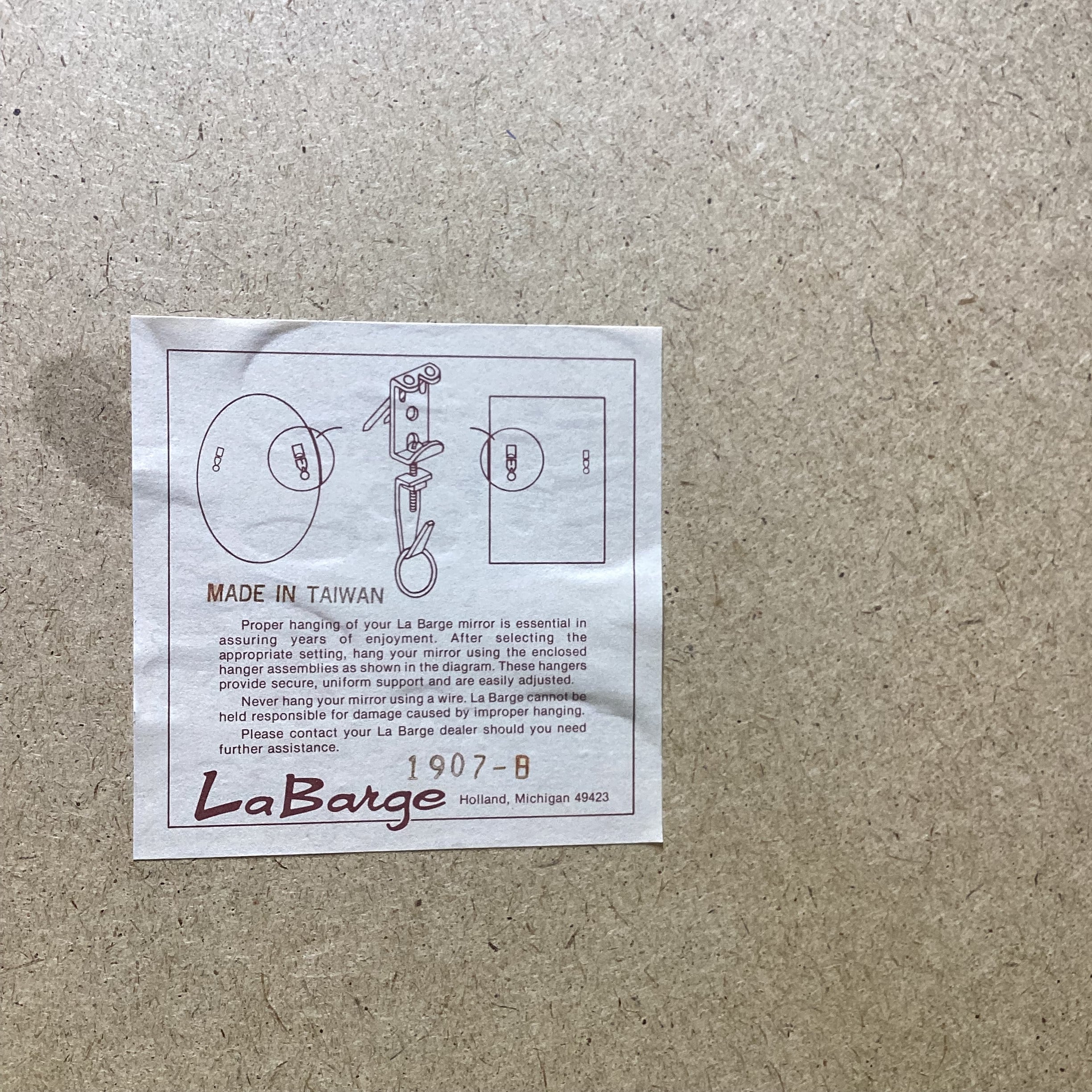 Vintage La Barge Gold Beveled Edge Wall Mirror 27.5" x 39.5"