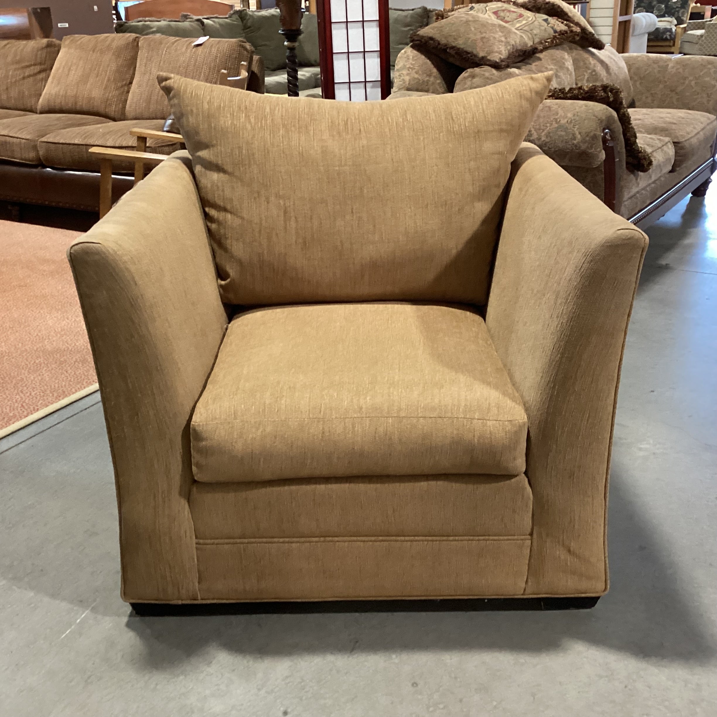 Golden Tan Woven High Arm Oversized Chair 39"x 38"x 32"