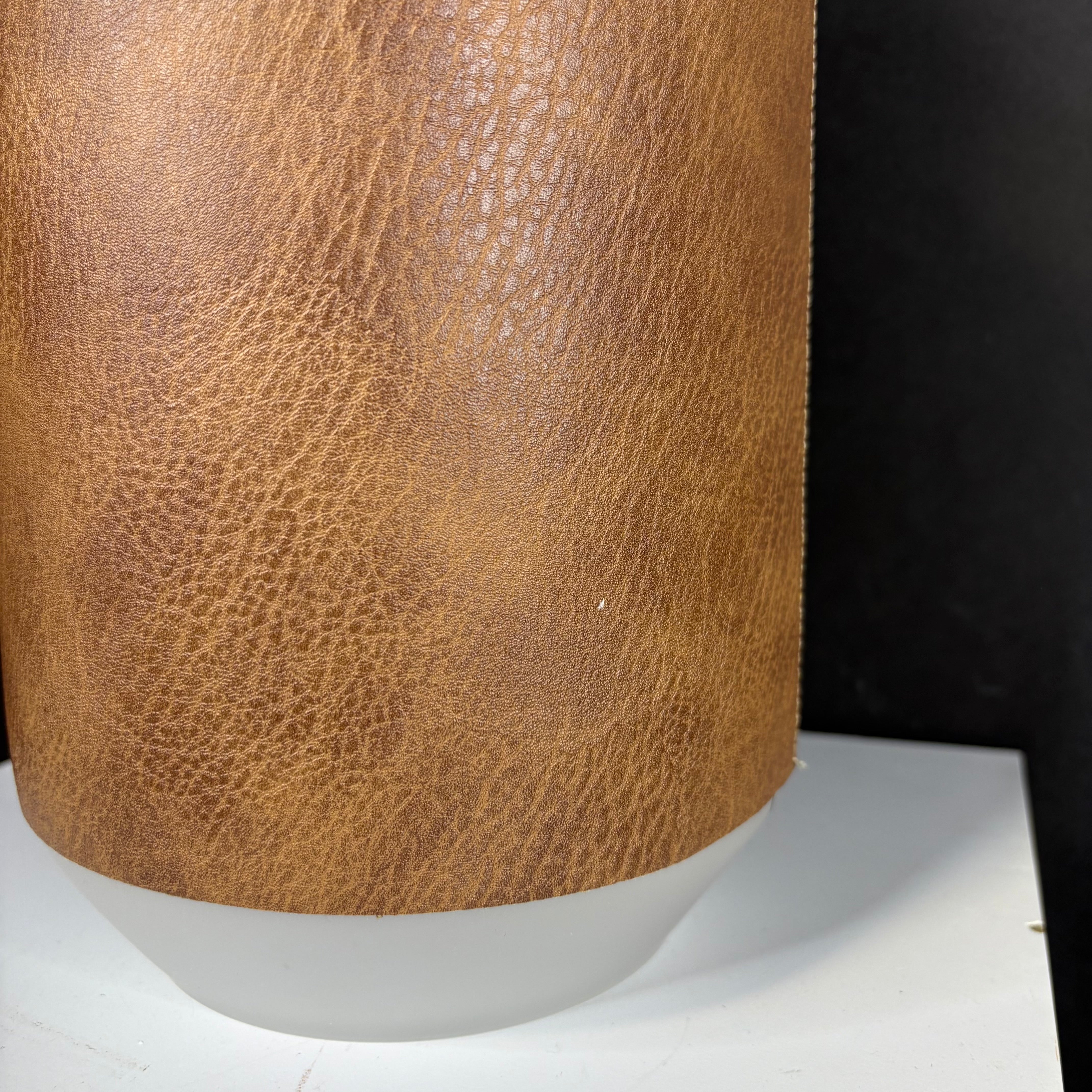 Maxim Lighting Scout 1-Light Weathered Wood with Brown Leather Wrapped Glass Shade Ceiling Pendant 7" Diameter x 18.5" - 138"