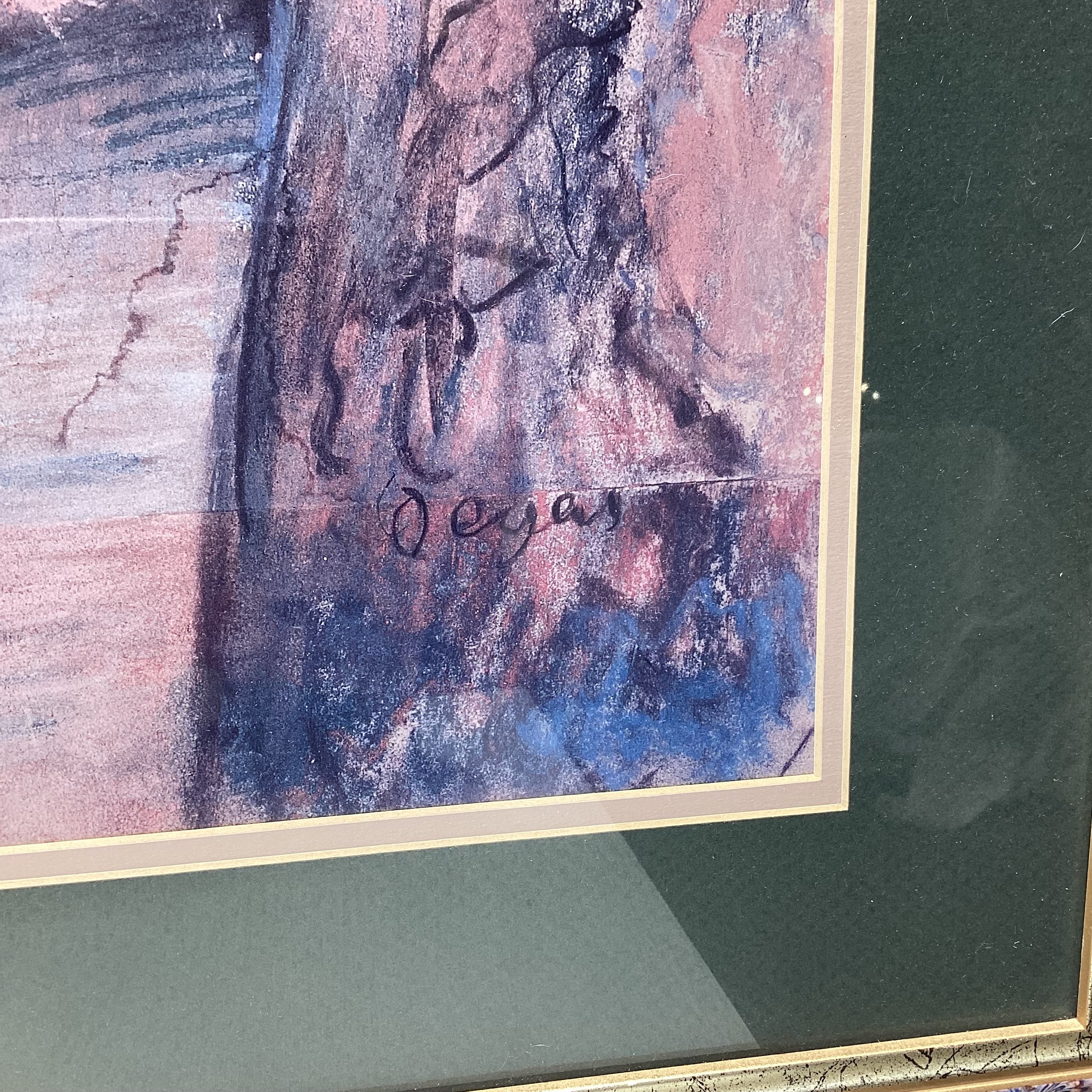 Edgar Degas "Two Dancers" Print In Colorful Frame 37" x 33"