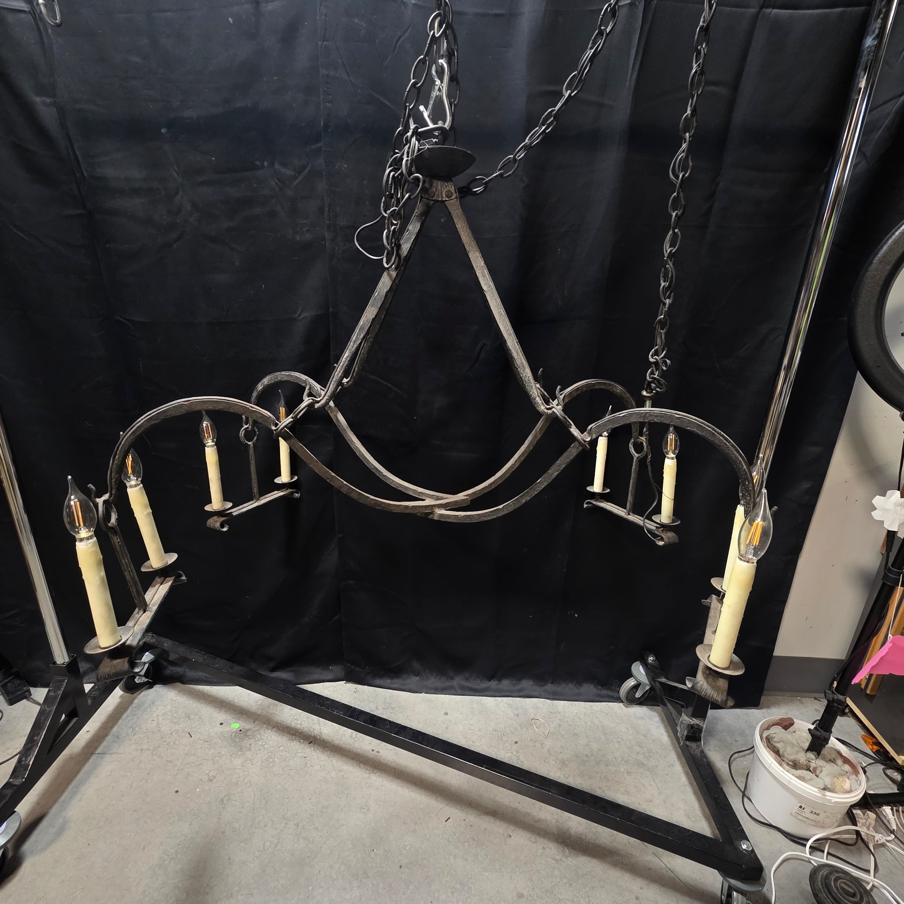 Dennis and Leen Gothic Iron Chandelier 8 Light 45"x31"x32"