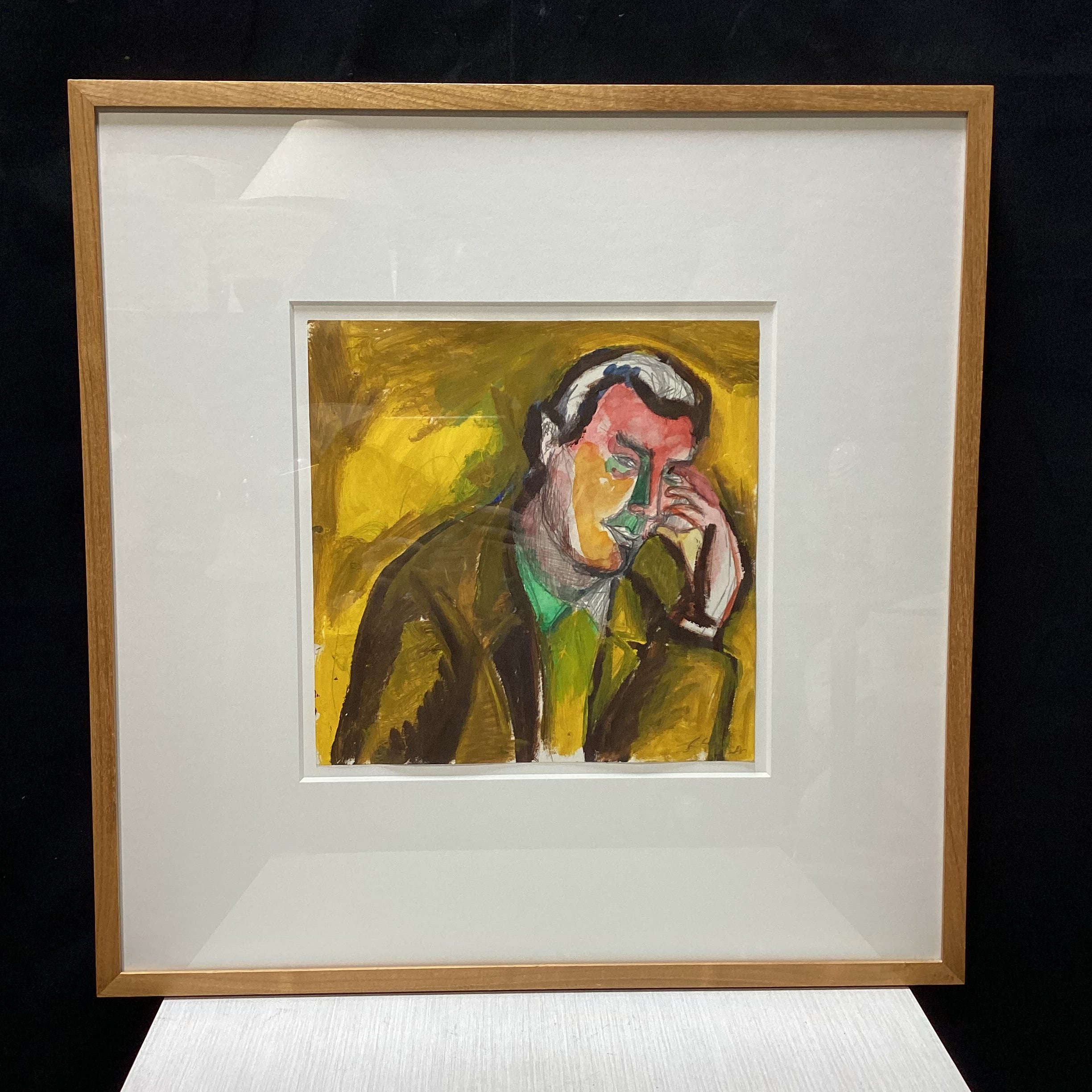 Sandro Chia Signed " Eddy De Wilde" Original Gouche Painting 23" x 24"
