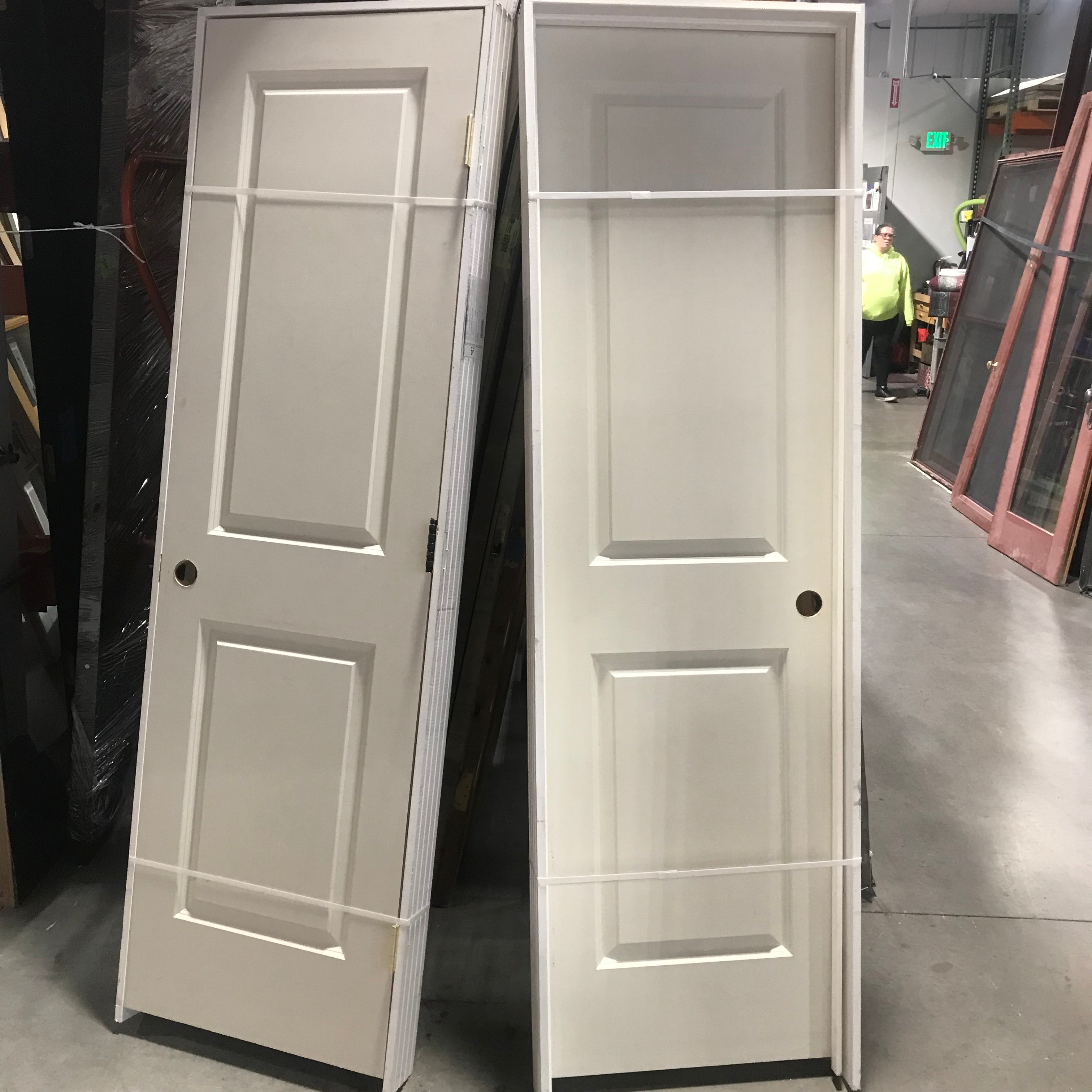 25.25"x 82.25"x 4.5" Rough Opening Beige 2 Panel Interior Door with Jamb