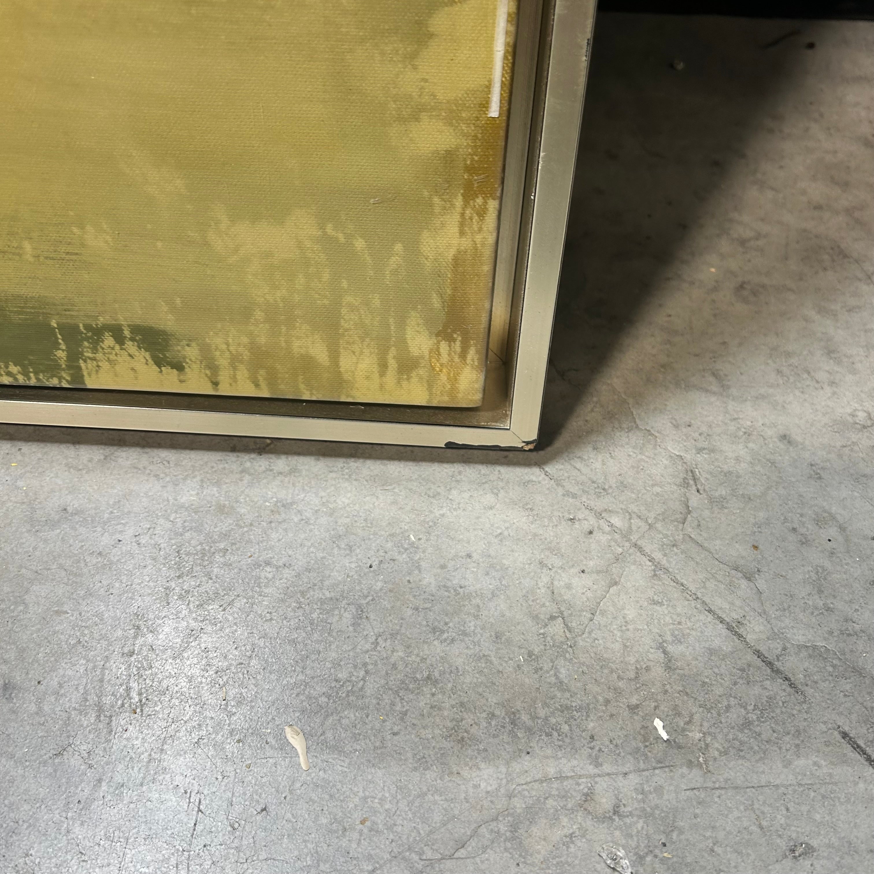 Large Abstract "Gold In The Sand II" Glass Coated Canvas 51.5"x 68"