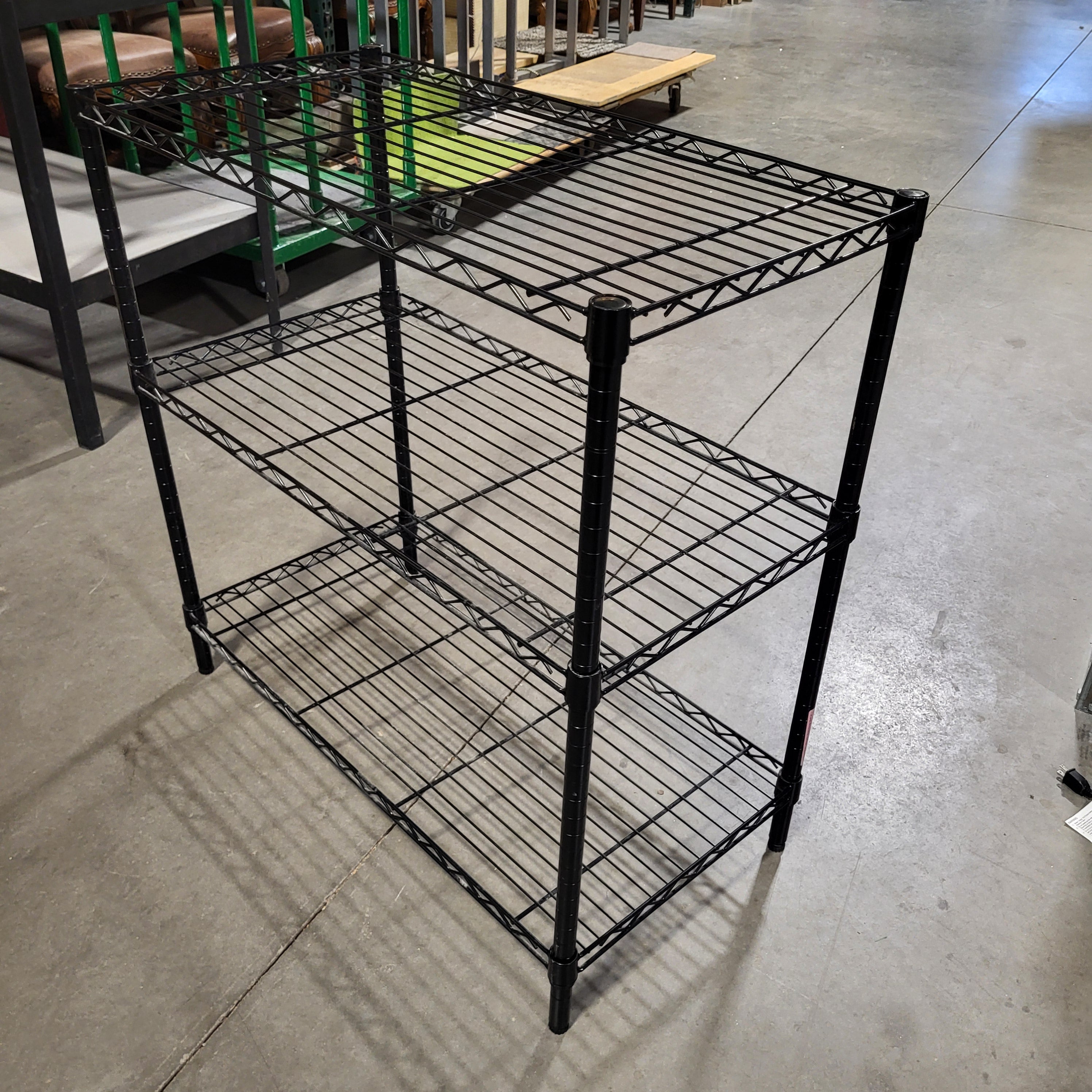 3 Tiered Black Adjustable Metal Storage Shelf 36''x 18"x 36.5"