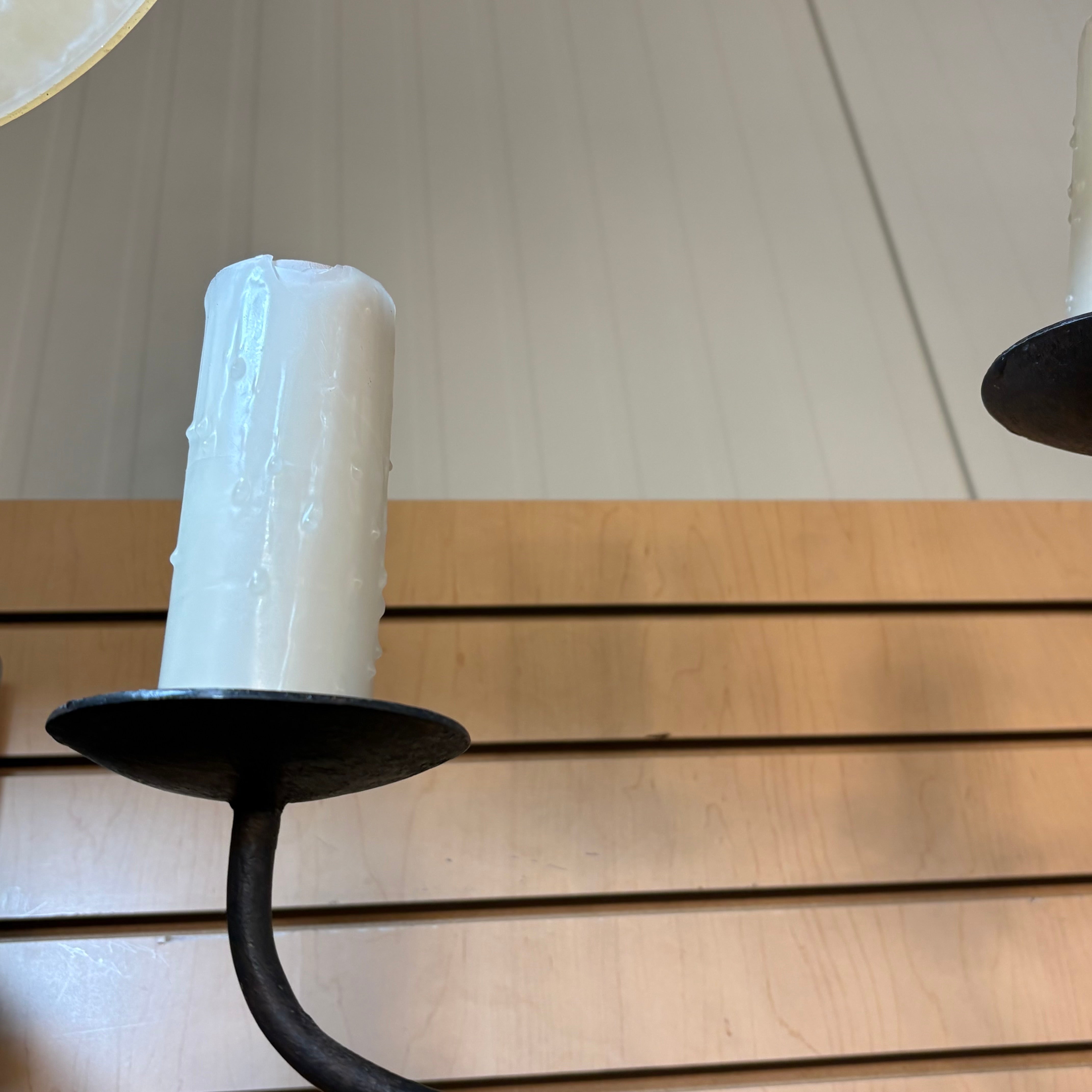 Custom 4-Light Bronze Metal Ascending Candelabra Wall Sconce 32”x 32”x 12”