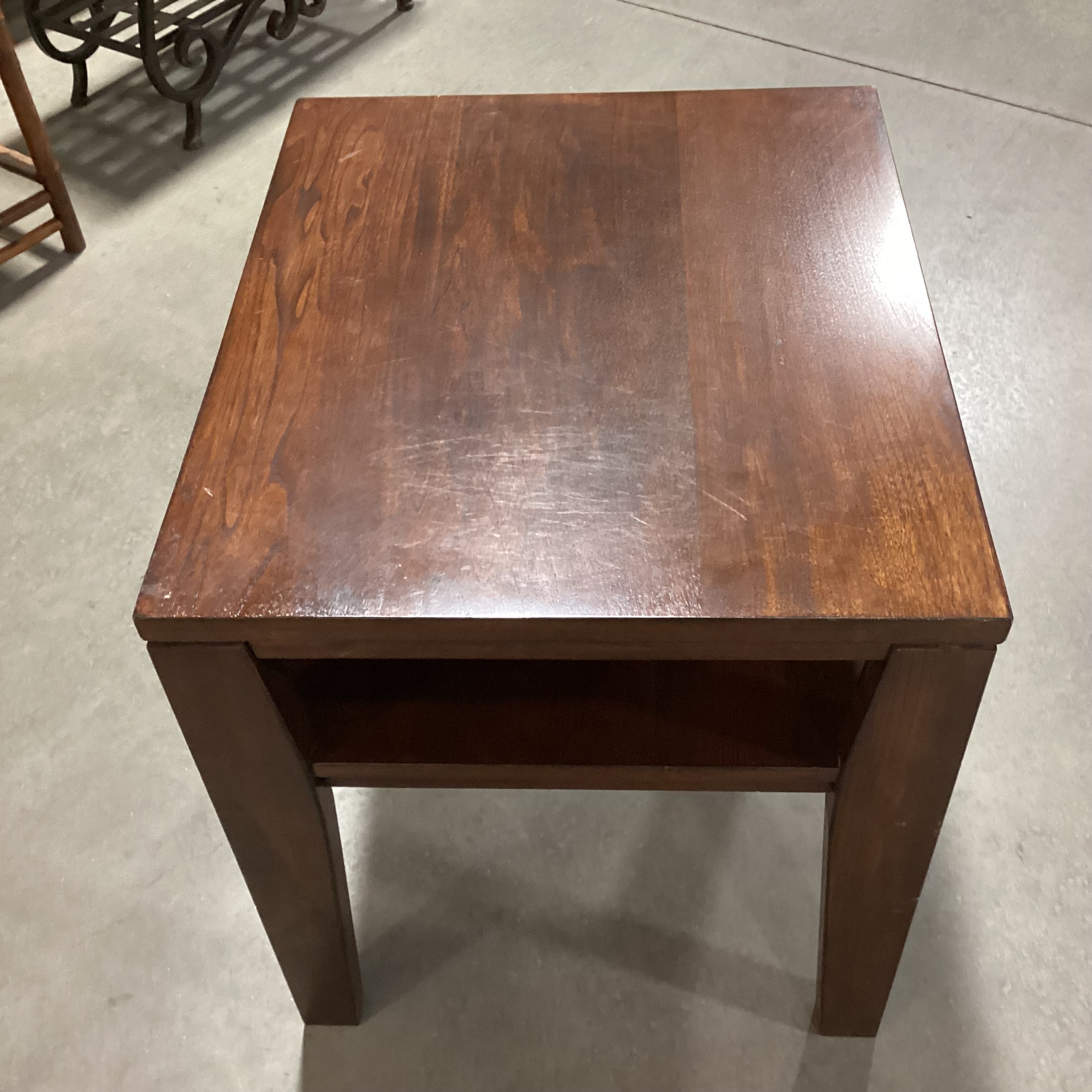 Ashley Furniture Dark Finish Wood Open Shelf End Table 26"x 22"x 25"