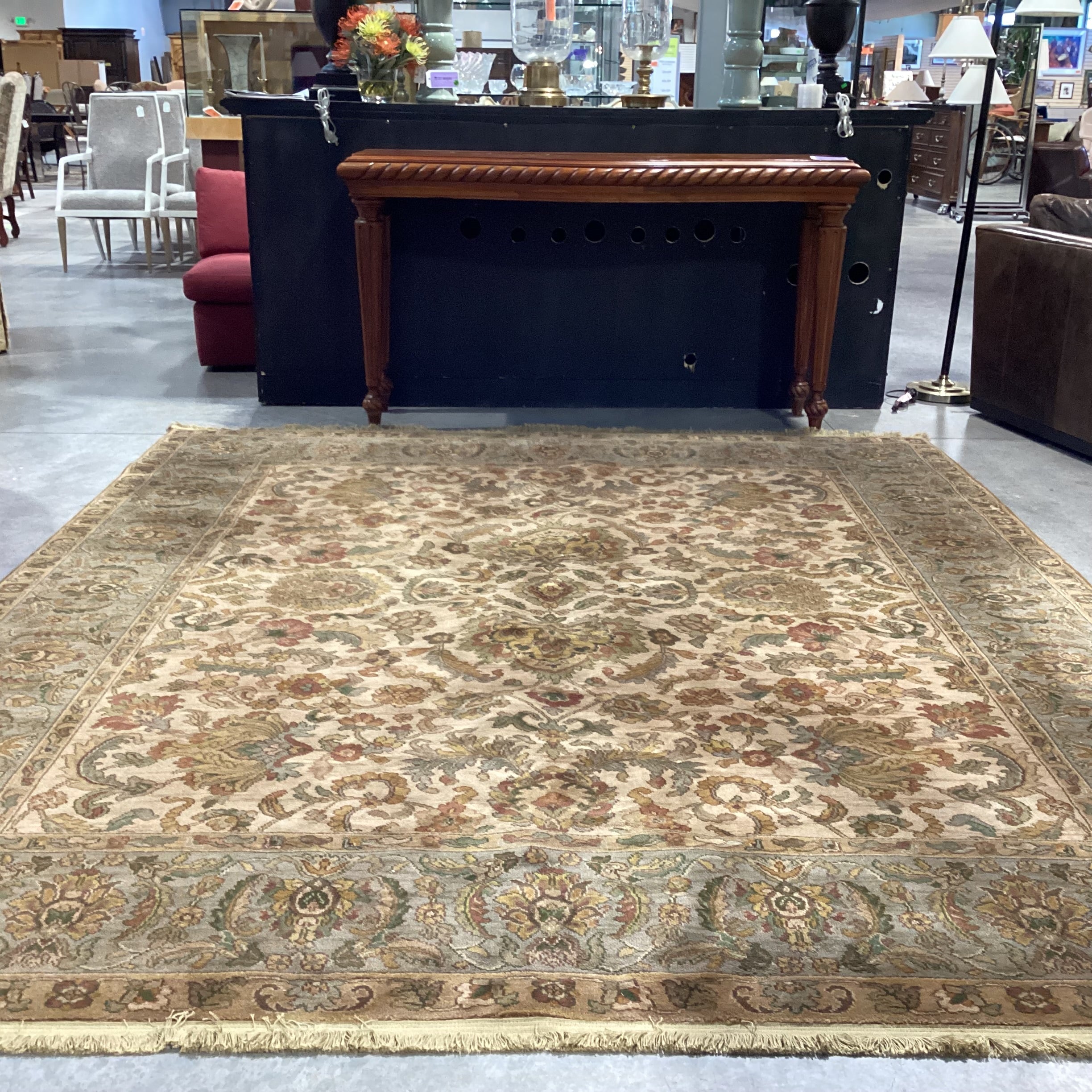 Karastan Samovar Teawash Gold Olive Rust Woven Wool Rug 8'8"x 10'