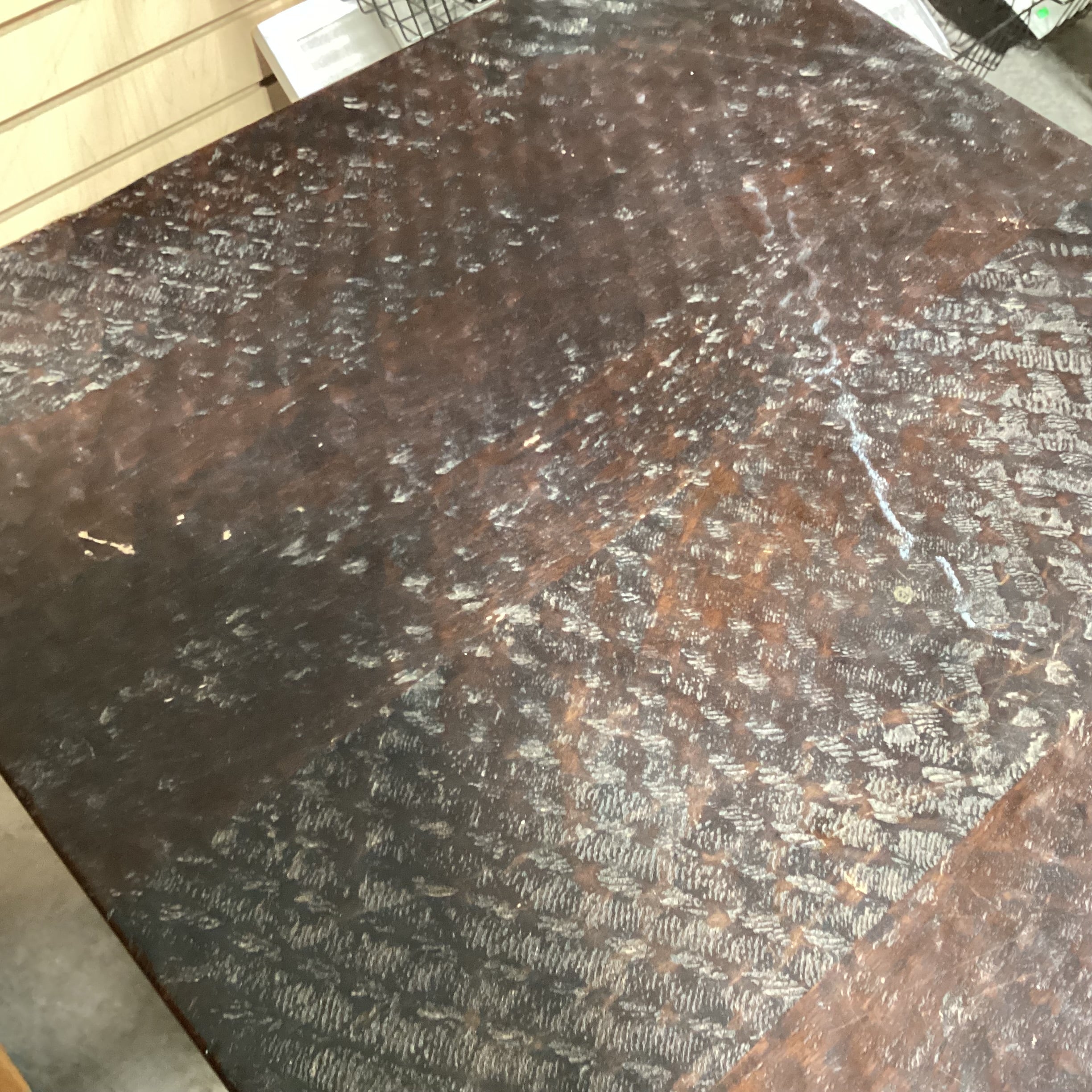Solid Dark Finish Mango Wood with Textured Divets End Table 24"x 24"x 24.5"