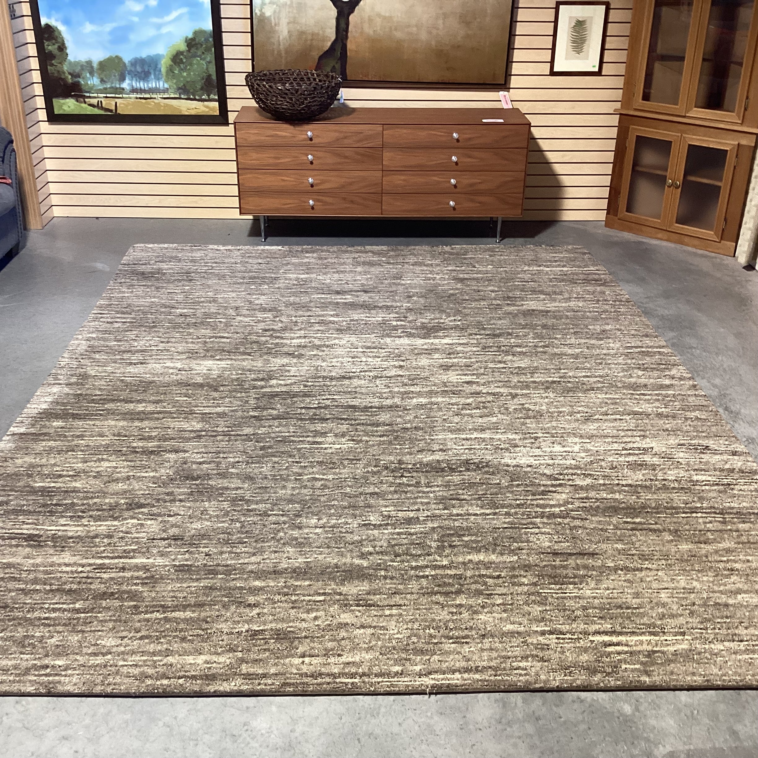 Ralo Tibetan Carpets Earth Natural Hand Knotted Spun & Dyed Wool Rug 9'x 11'10"