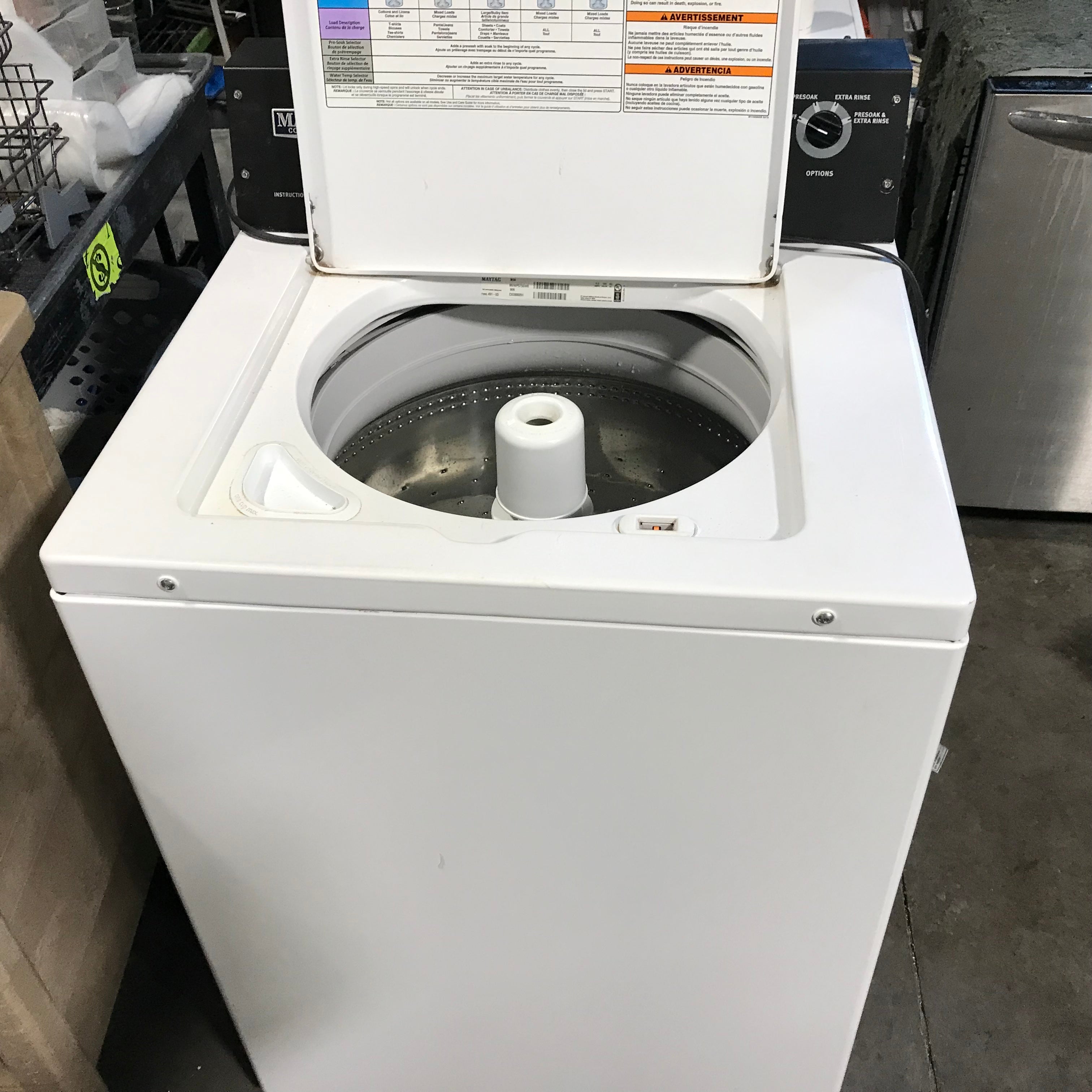 Maytag Commercial White Top-Load Washer 27"x 27"x 43"
