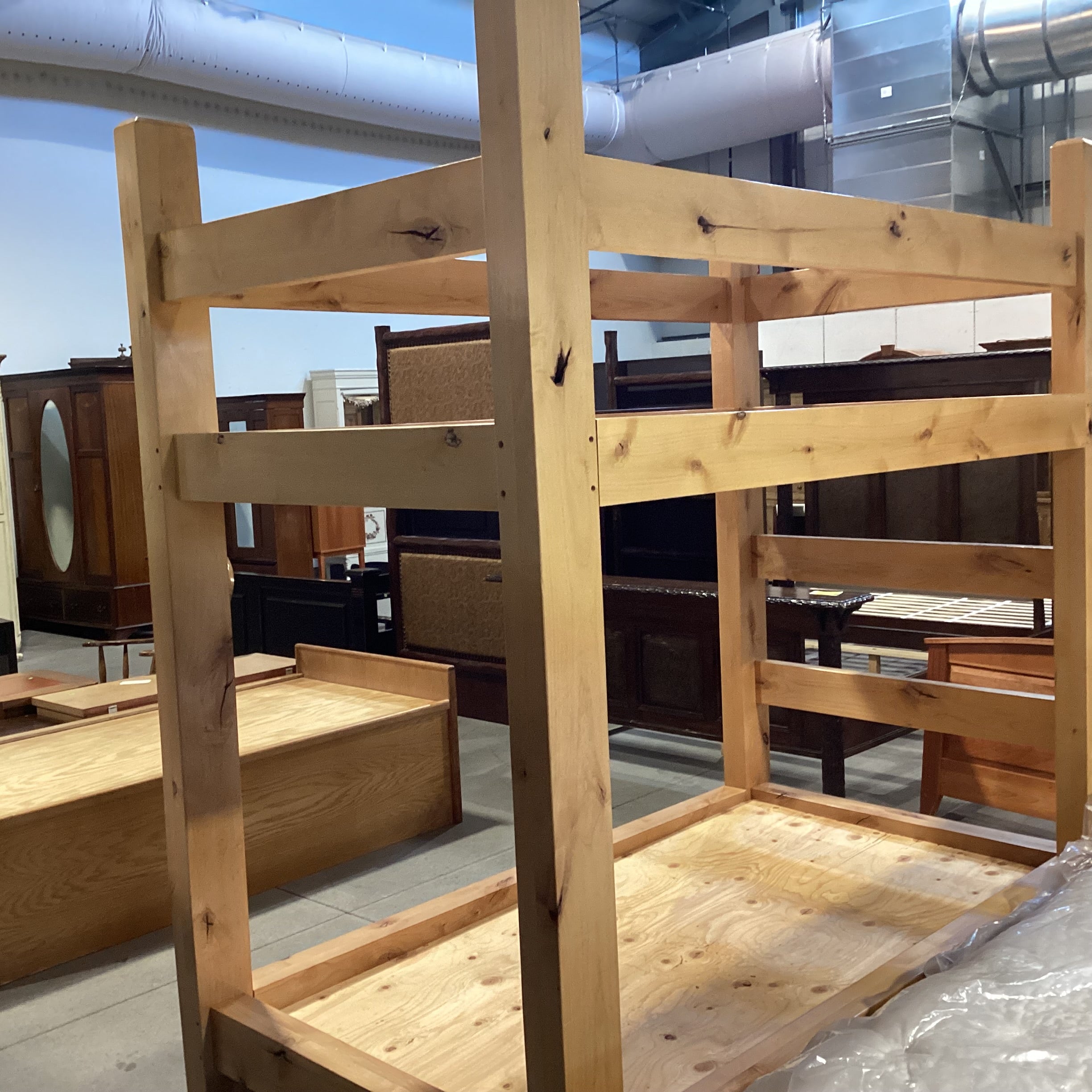 Twin Over Twin Solid Wood with 2 Drawer Storage Bunk Bed Set 46"x 84"x 88"