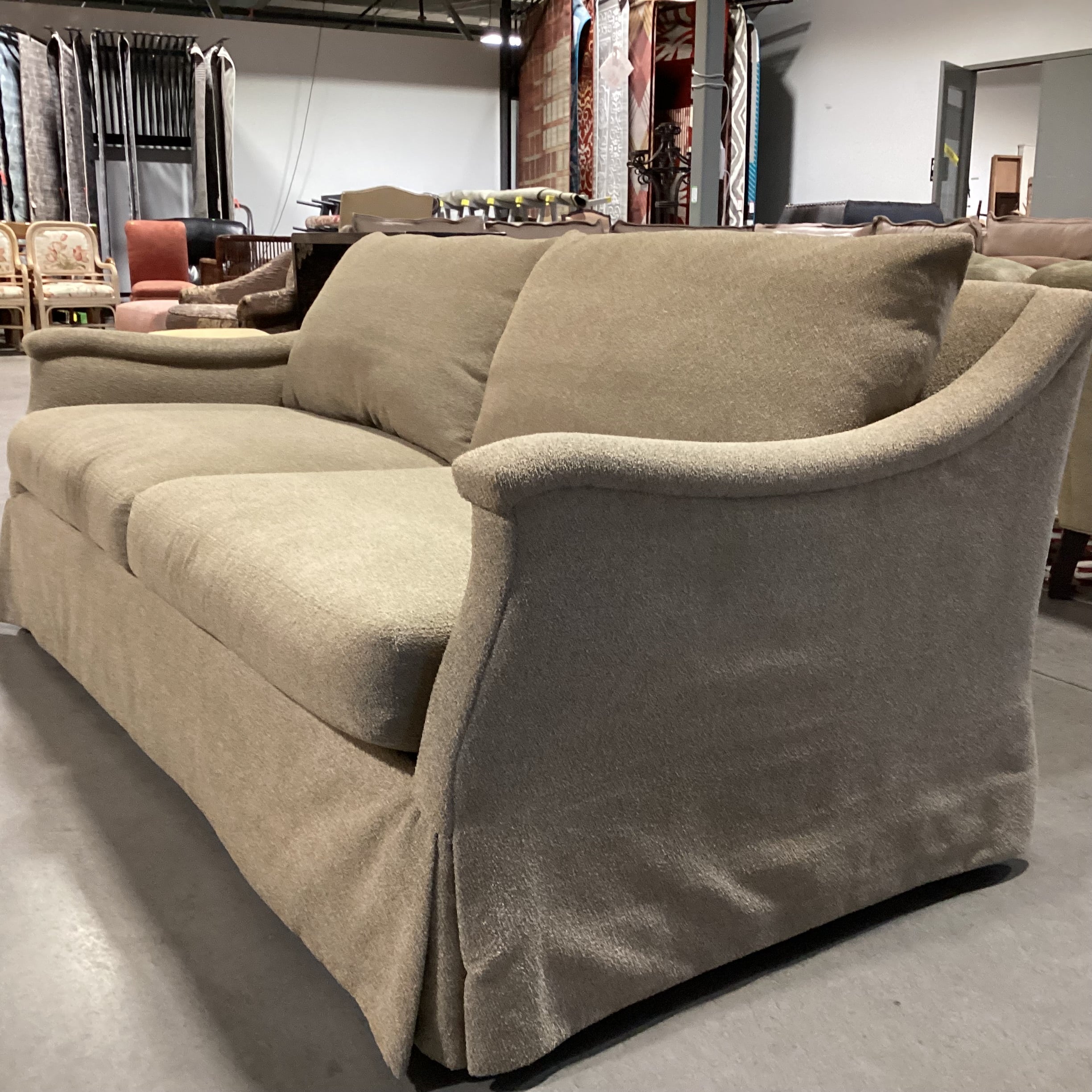 LEE Industries Golden Tan Raised Texture Woven Down Mix & Slope Arm Sofa 78"x 40"x 30"