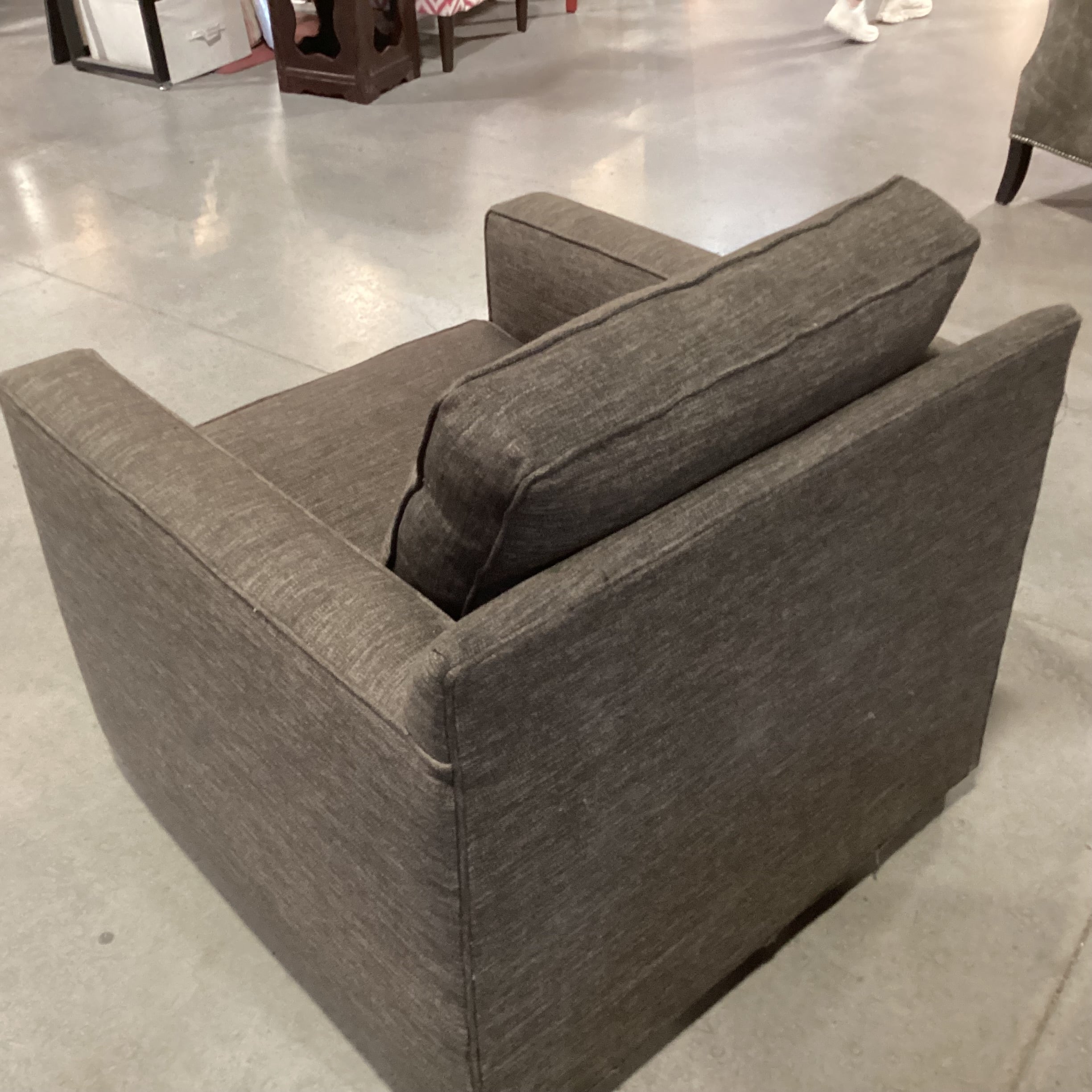 Crate & Barrel Brown Woven Track Arm Chair 35"x 36"x 30"