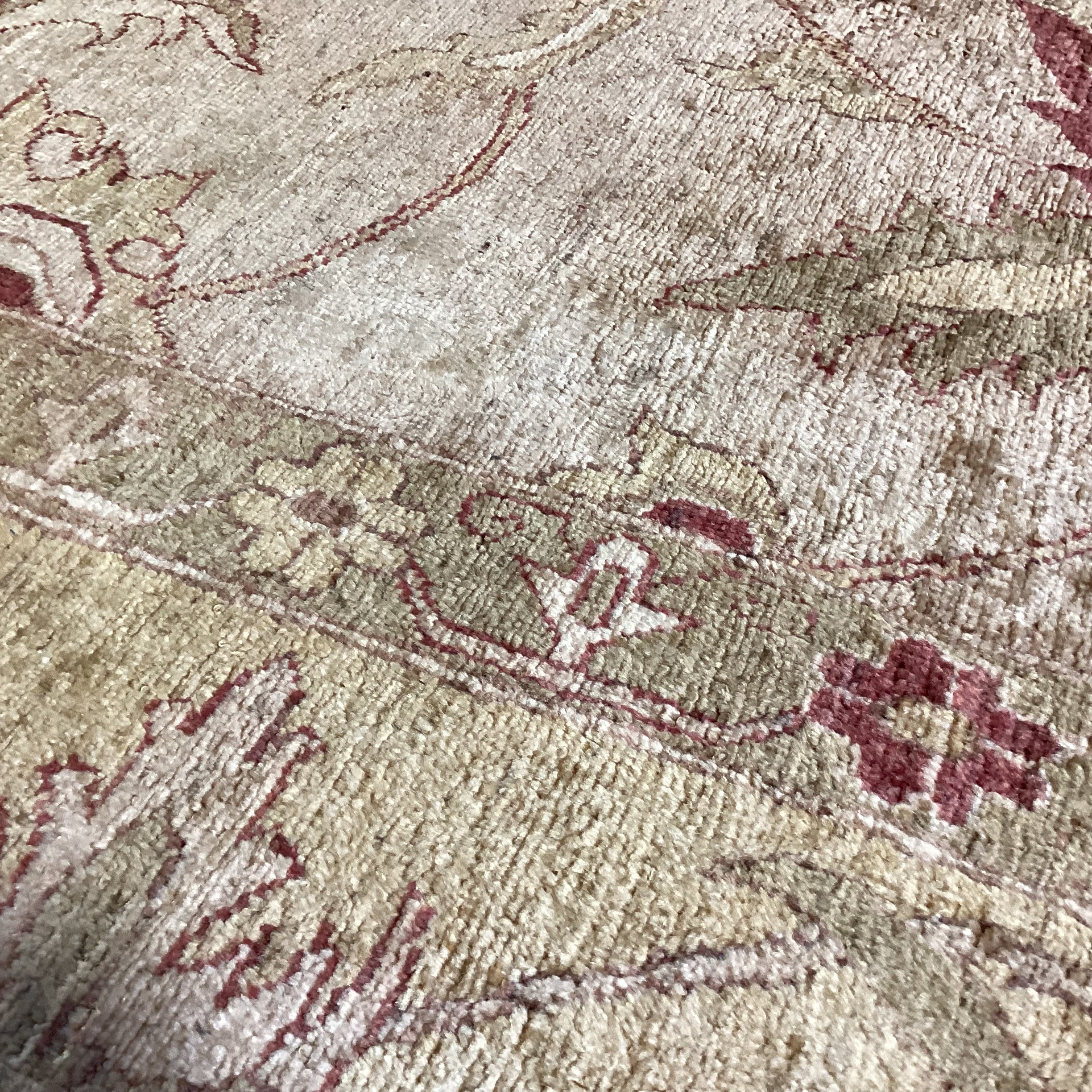 Gold Tan Rust Hand Woven Silky Tufted Wool Rug 10'1"x 13'4"