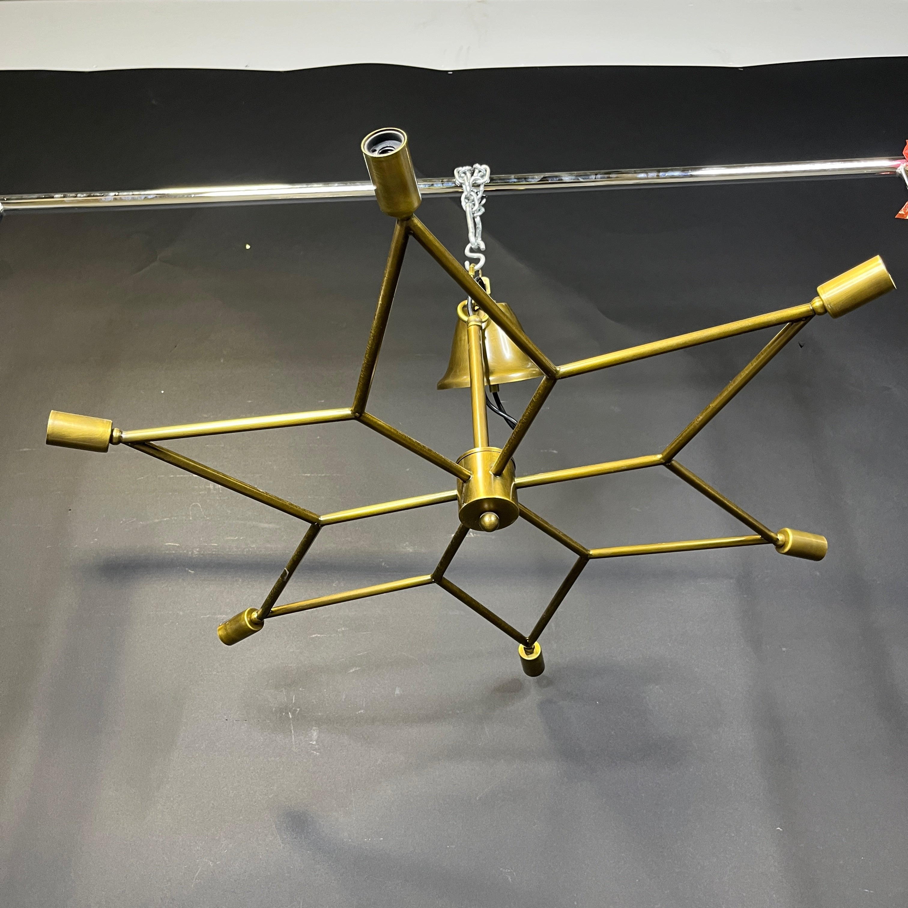 Noir Trading Co. 6-Light Antiqued Brass Finish Metal Star Chandelier 33” Diameter x 20”