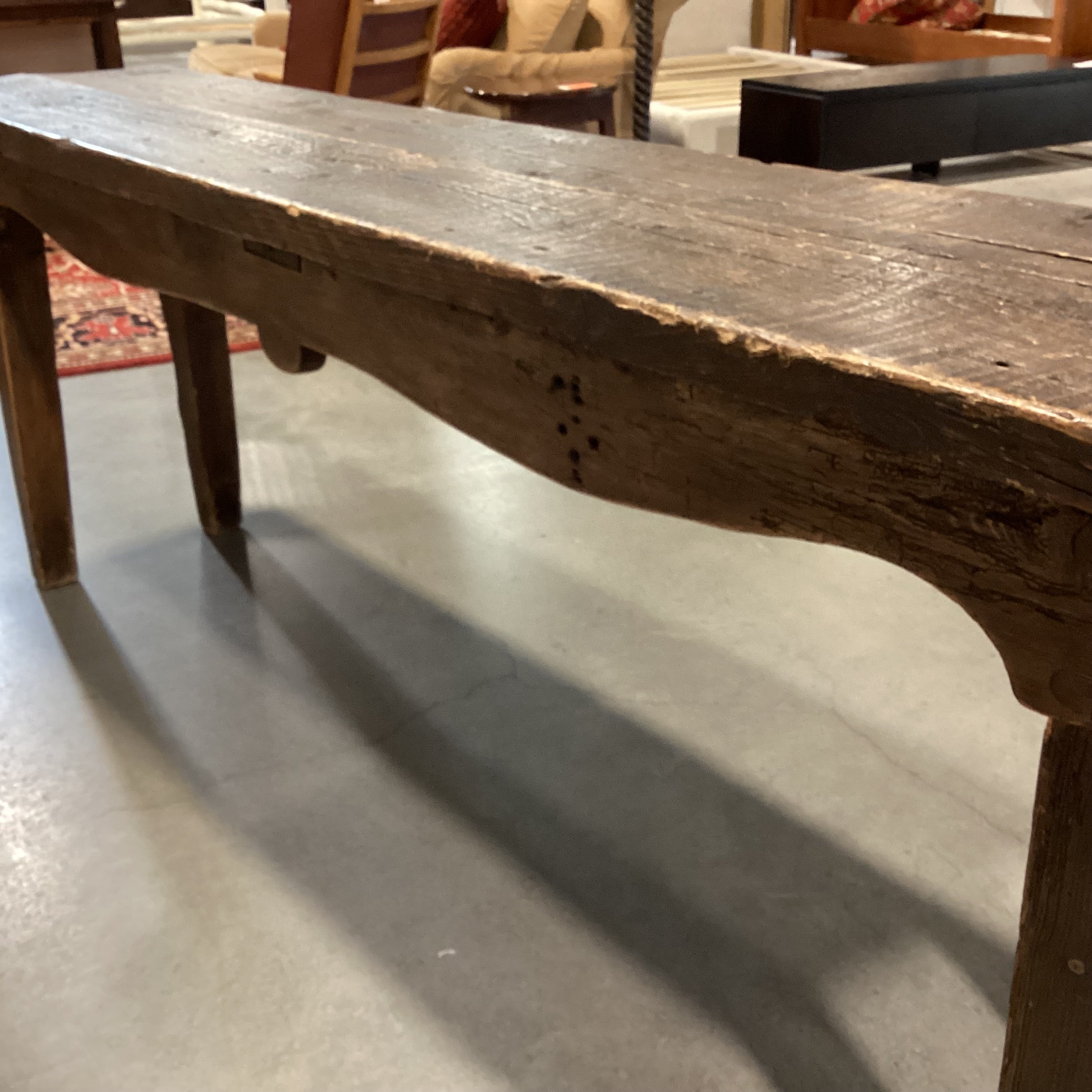 Antique Rustic Reclaimed Wood Console Sofa Table 89"x 20"x 32"