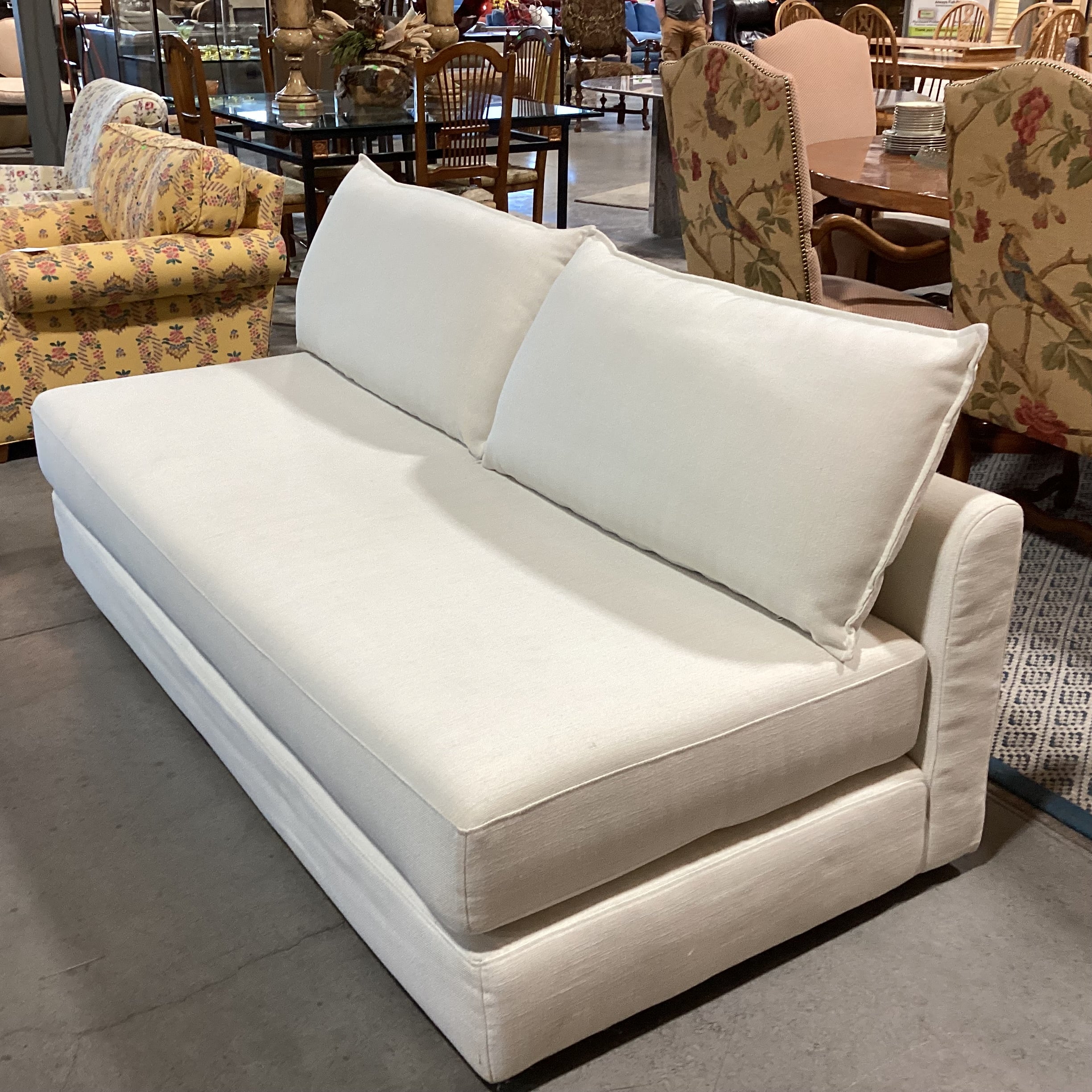 Article Braam Vintage White Convertible Cushion Bed Sofa 75"x 36"x 25"
