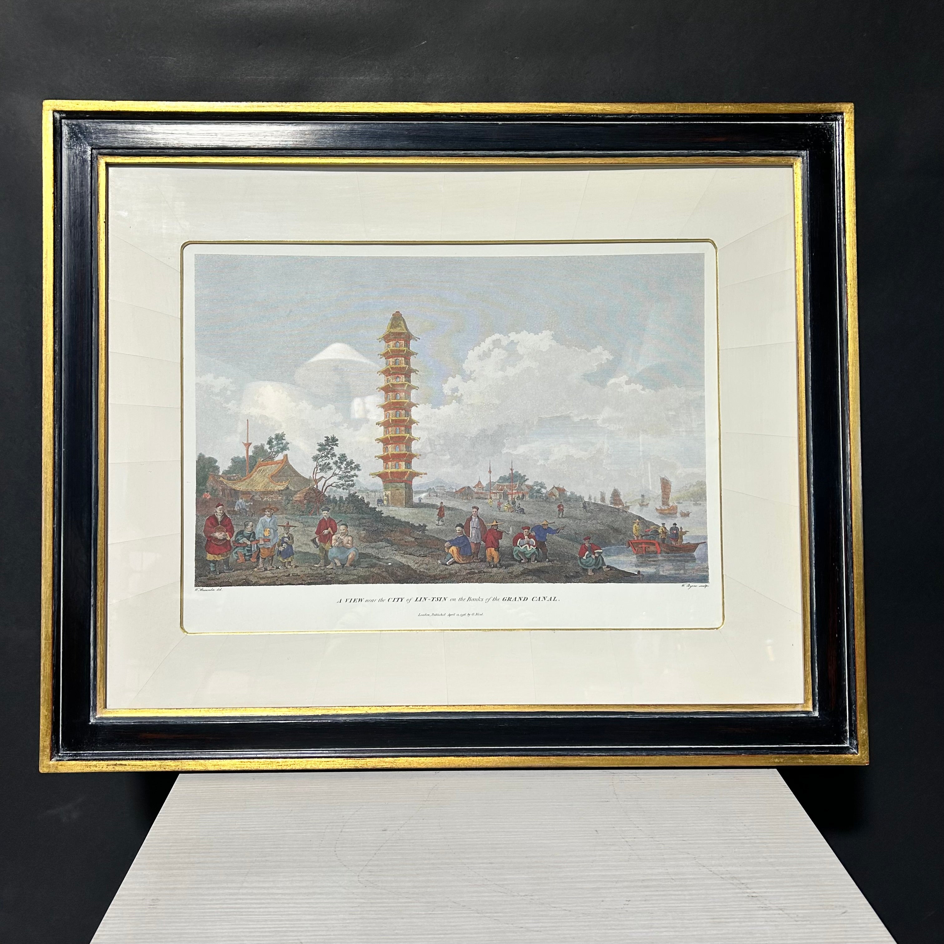 Antique Print By Willam Alexader  Called View Near The City of Lin=Tsin  27'5"x 22'5"