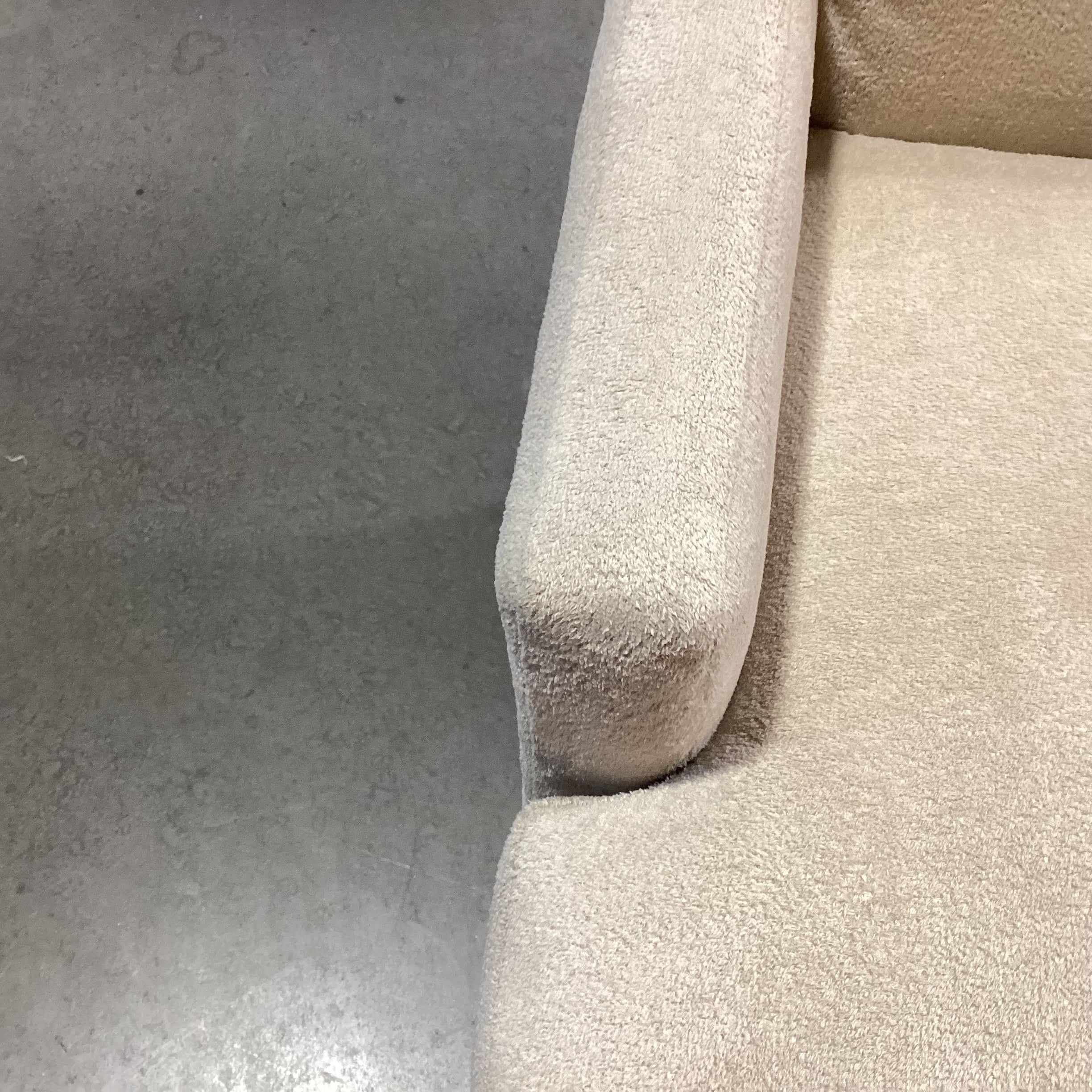 Cream Textured Plush & Black Legs Chair 25"x 28"x 38"