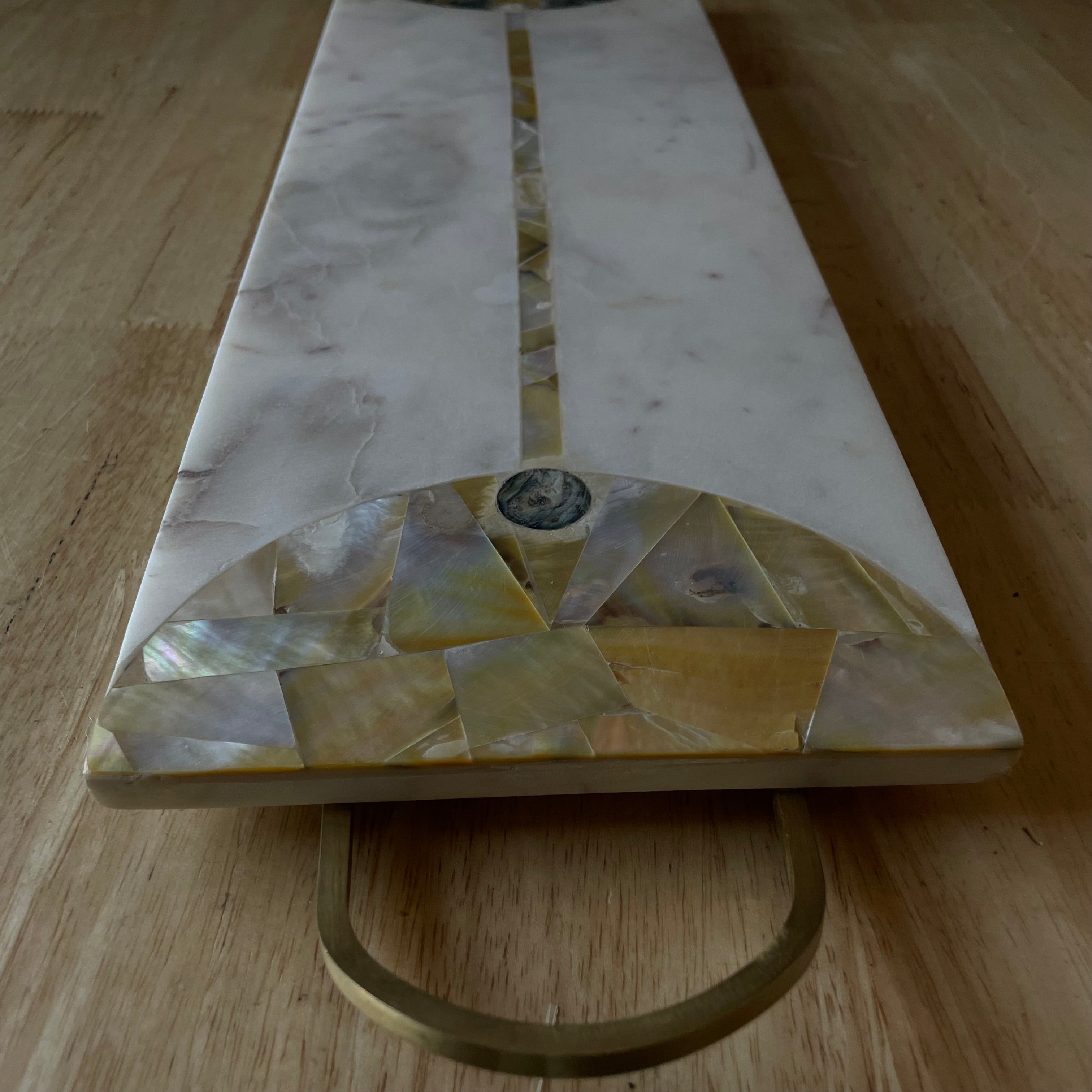 Nina Marble Cheese Board with Brass Handles, by Anthropologie,21"x 6"x .75"