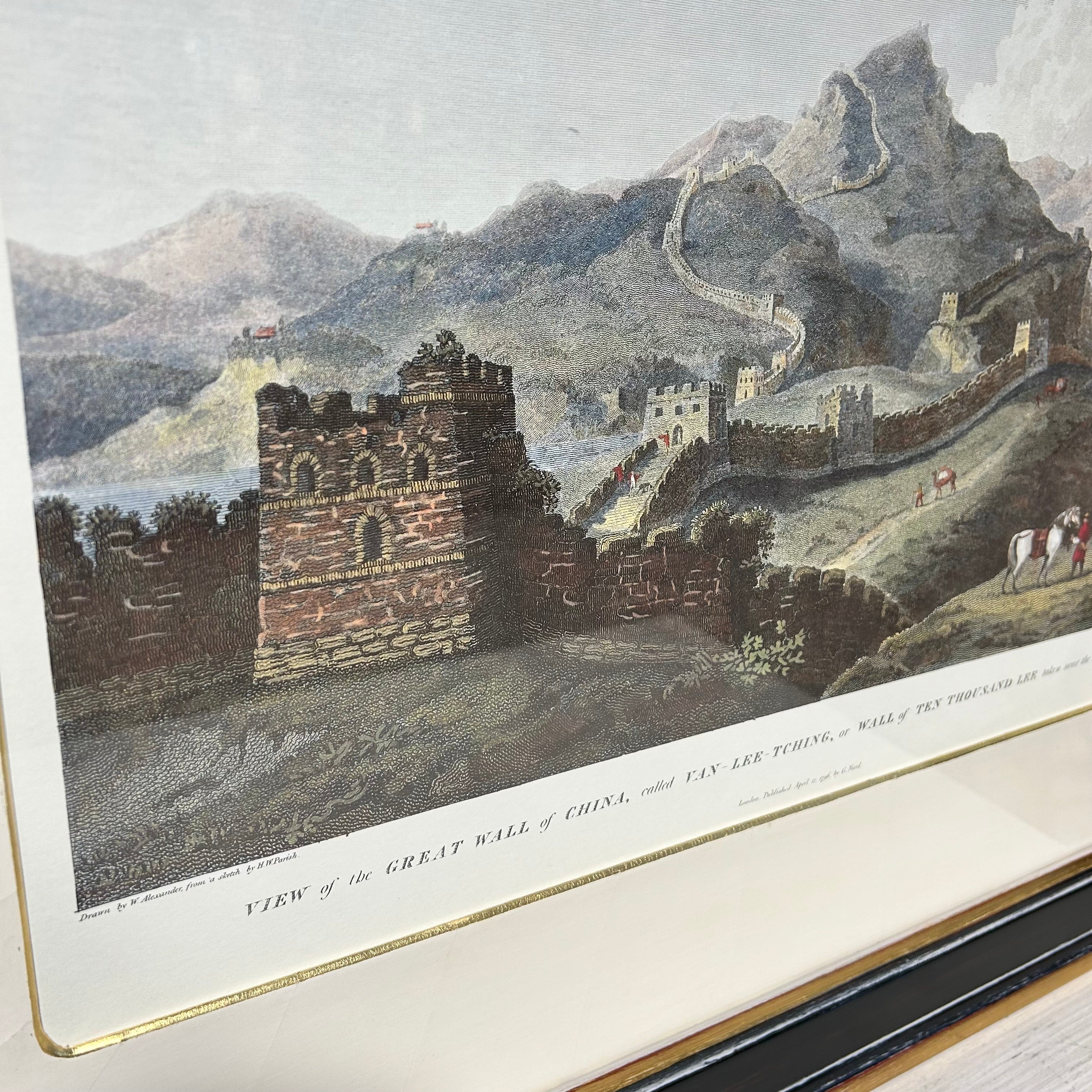 Antique Print By Willam Alexader  Called View Of The Great Wall Of China  27'5"x 22'5"
