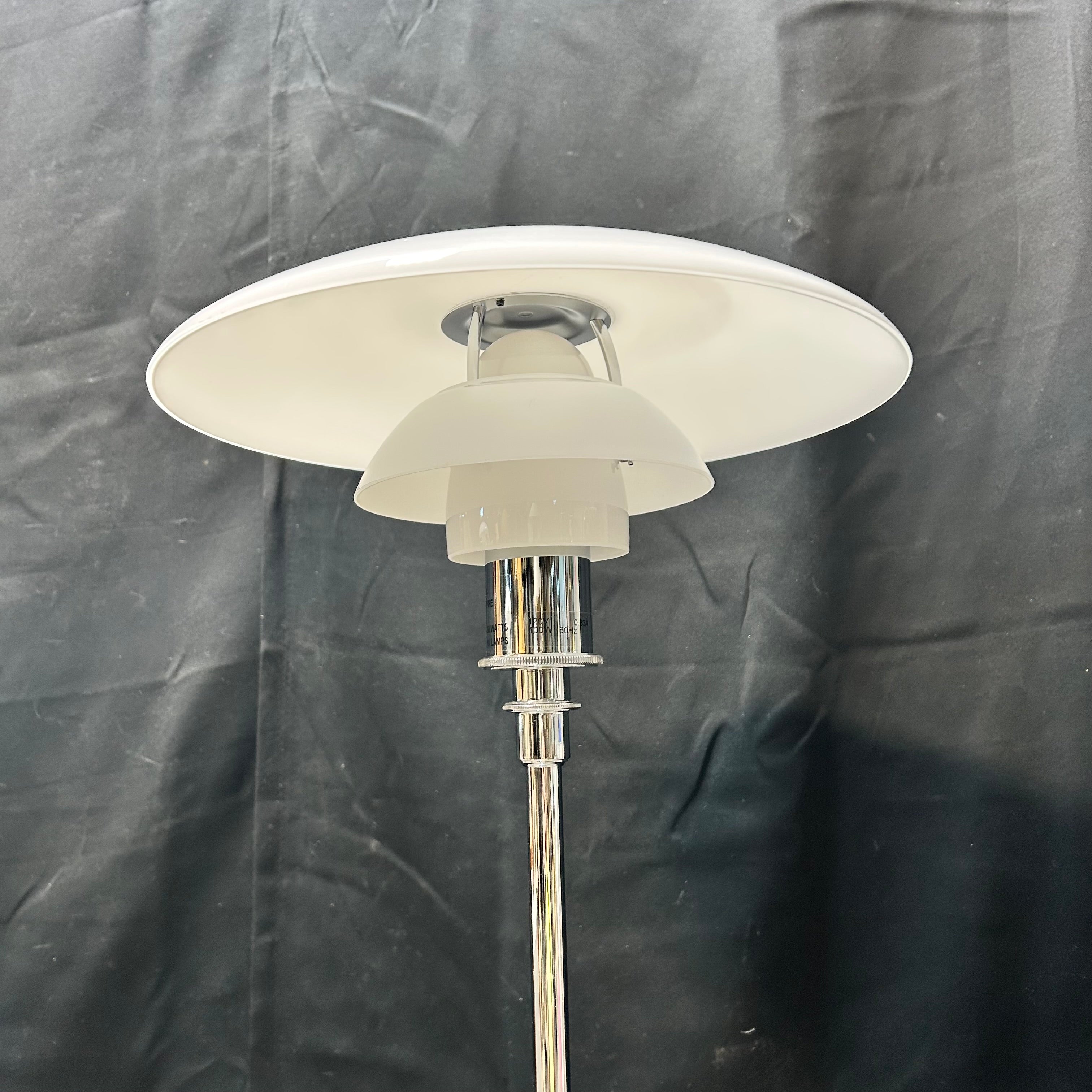 Louis Poulsen PH 3 1/2- 2 1/2 Chrome & Glass Floor Lamp  Model 5744901376
