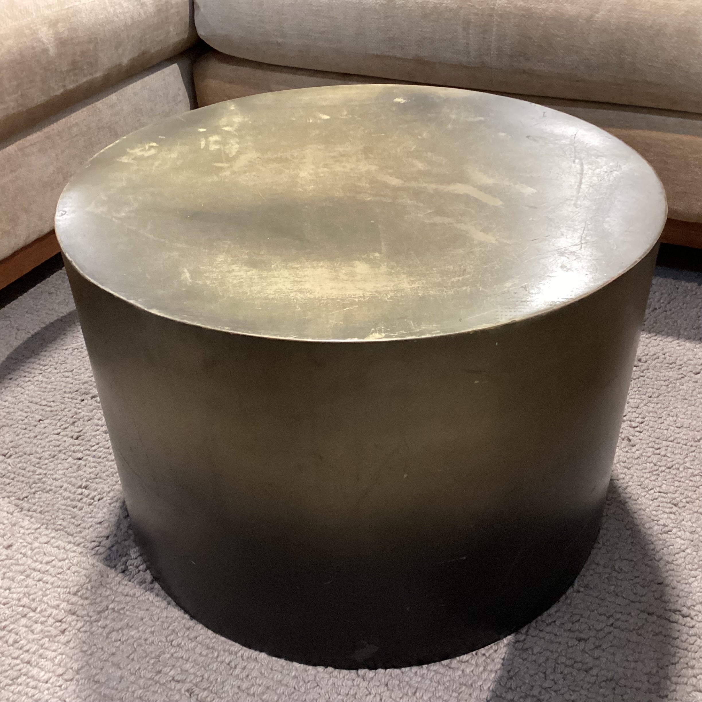 Four Hands Cameron Ombre Gold & Iron Bunching Accent Table 25" Diameter x 16.5"