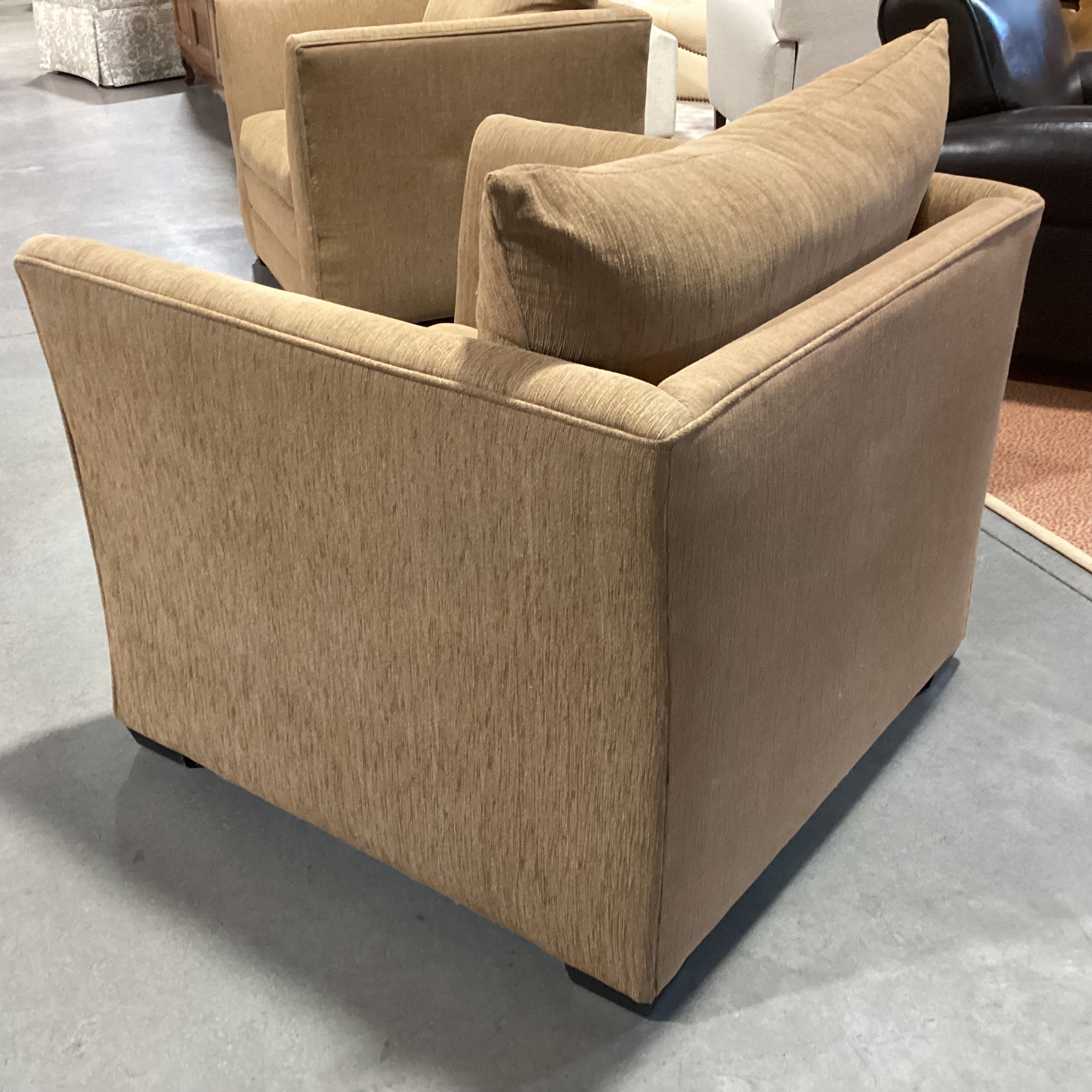 Golden Tan Woven High Arm Oversized Chair 39"x 38"x 32"