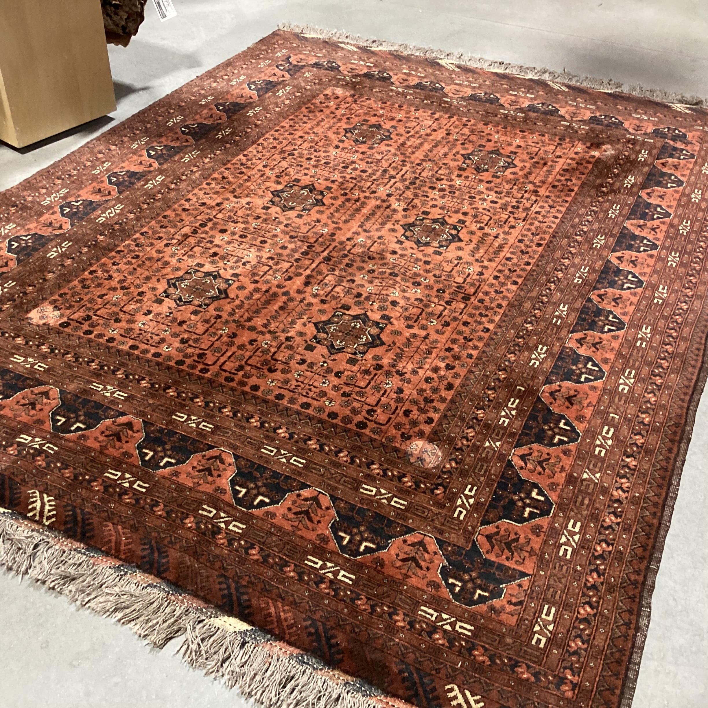 Rust & Black Hand Woven Wool Rug 6'10"x 9'6"