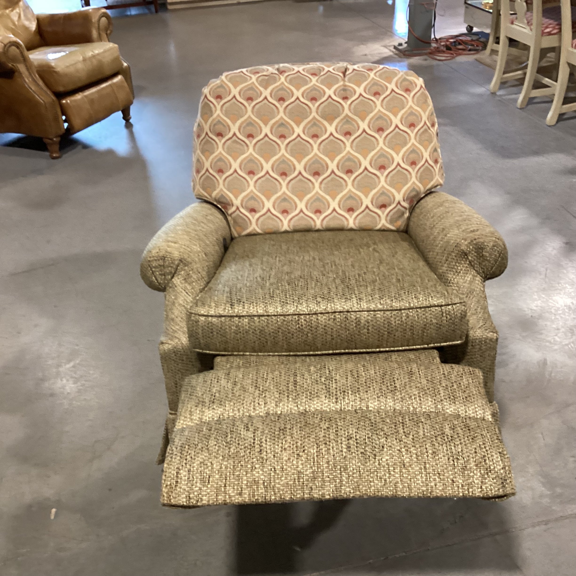 Motion Craft Natural Woven Burnt Orange Pattern Swivel Rock Recliner C ...