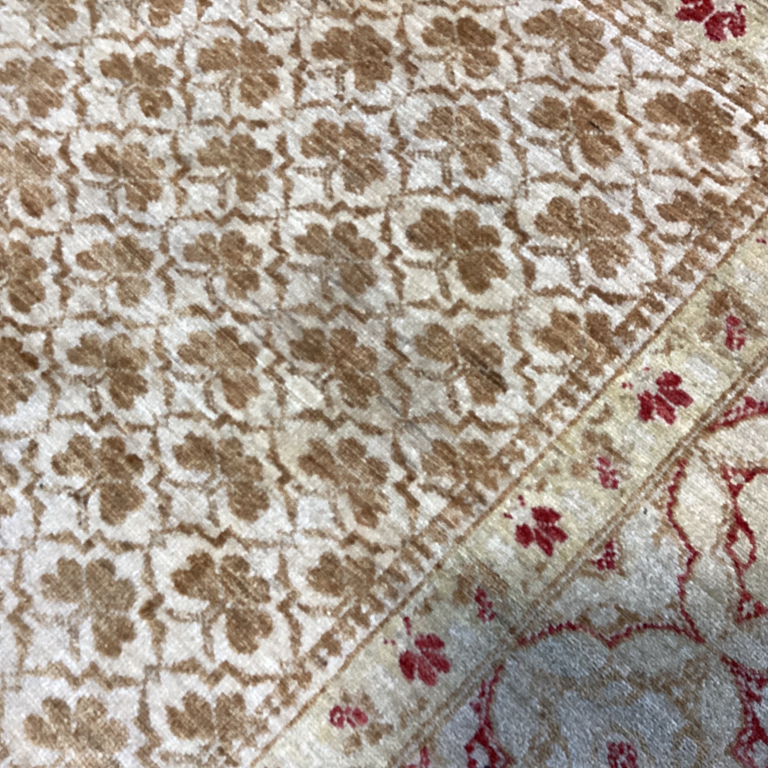 Cream Gold Rust Hand Woven Wool Rug 7'7" x 9'8"