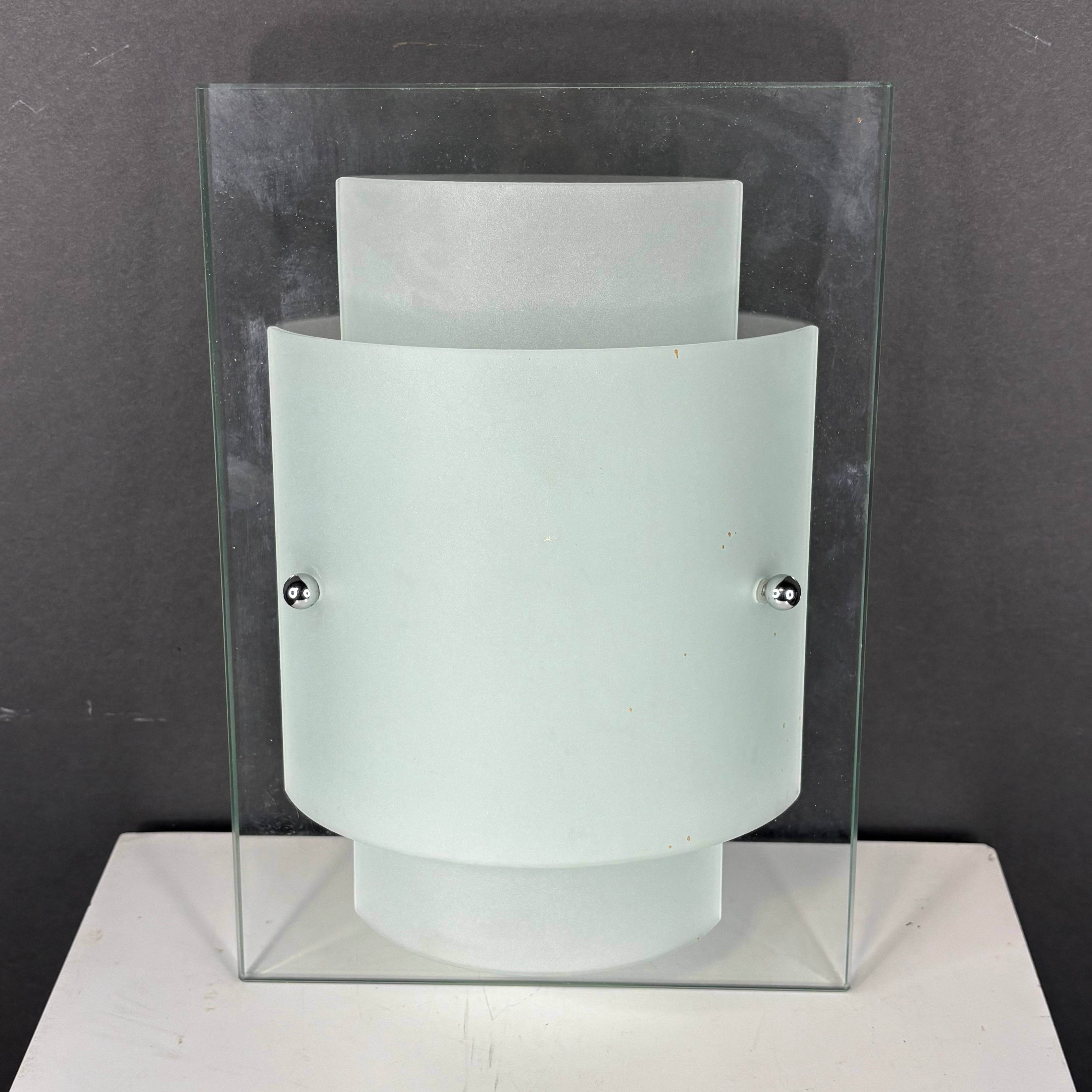 Portfolio Modern 1-Light Glass and Chrome Wall Sconce 7.5”x 11”x 5”