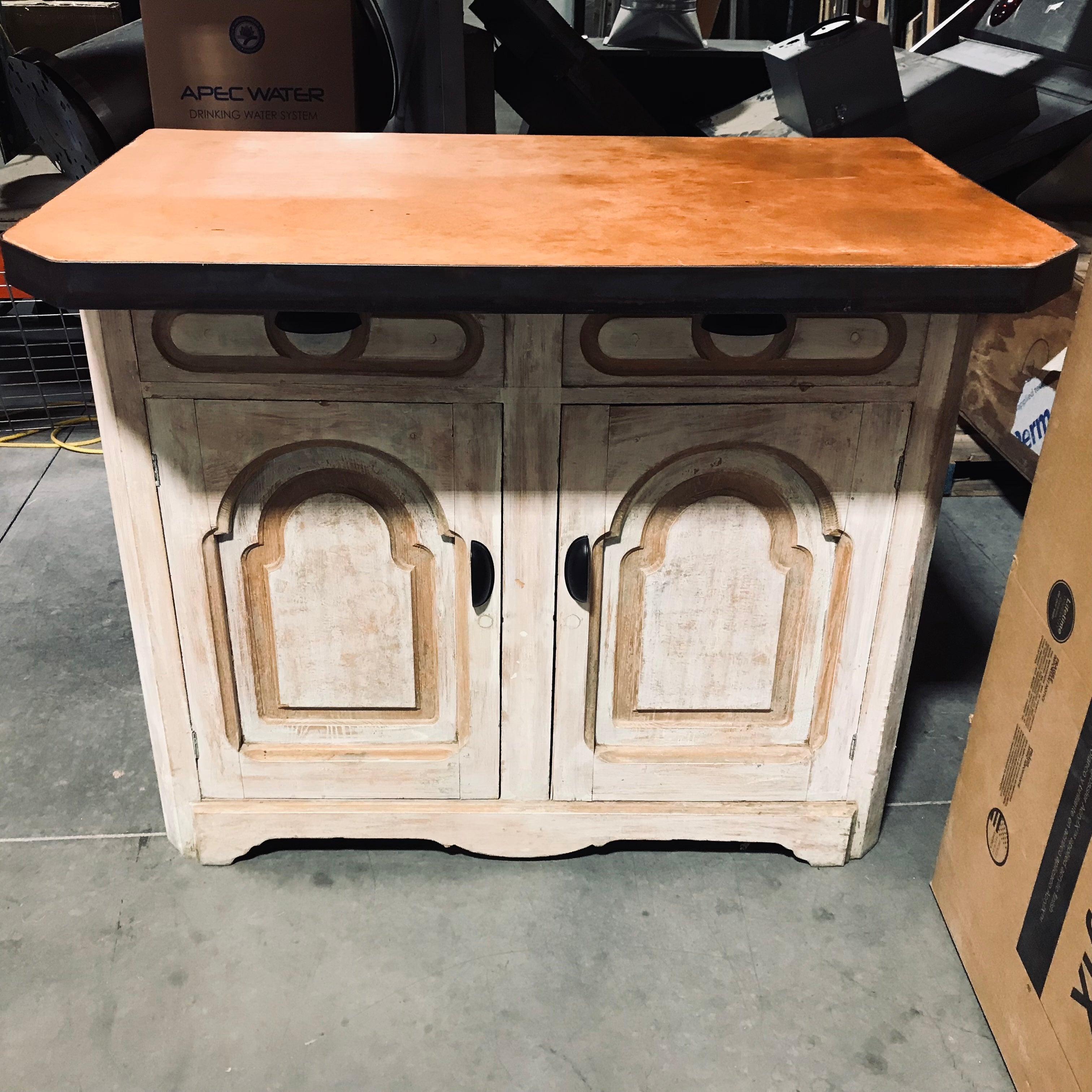 Bath Room Synthetic Top Dark White Vanity 45.5"x 28"x 39.5"