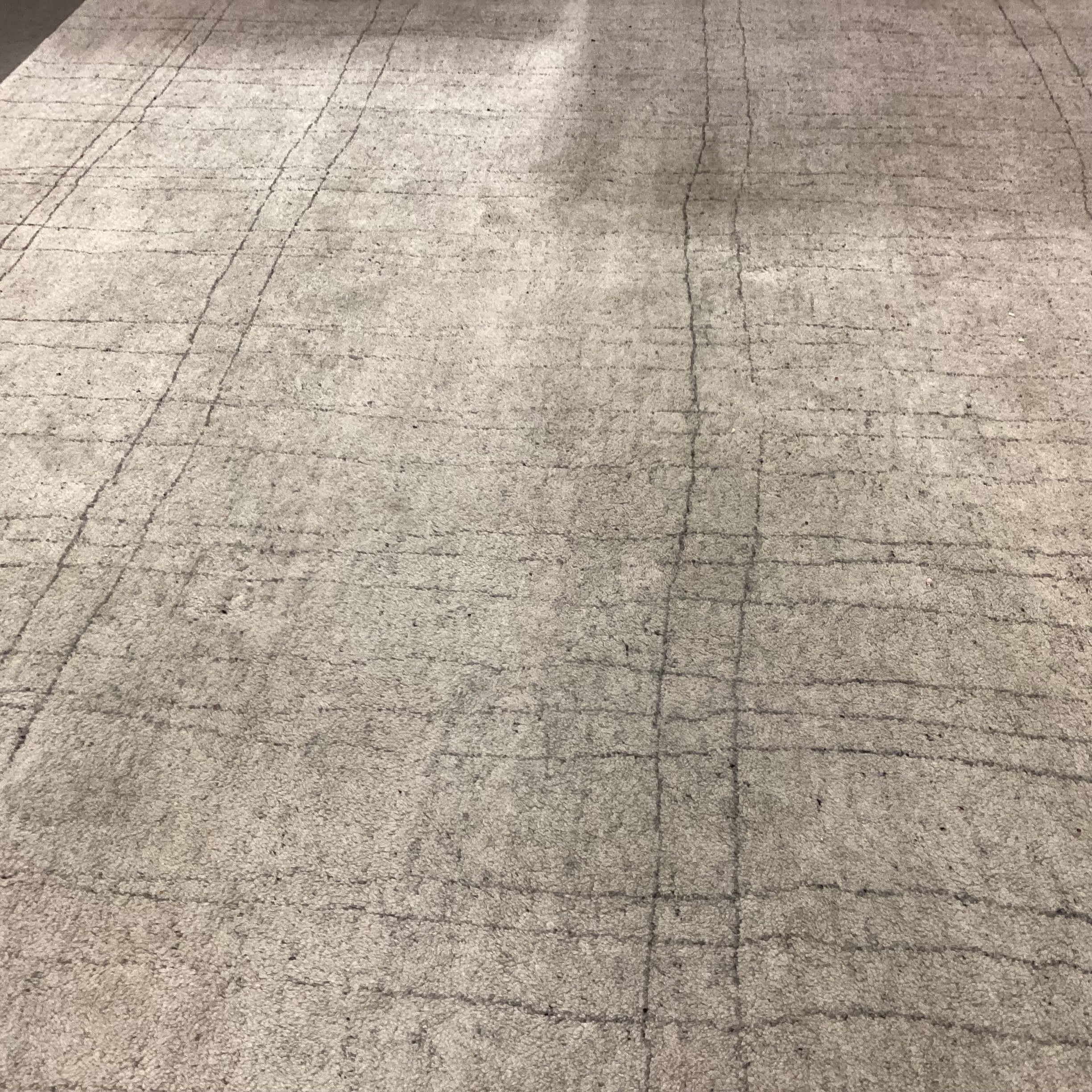 Cream & Grey Hand Woven Wool Rug 12'x 15'