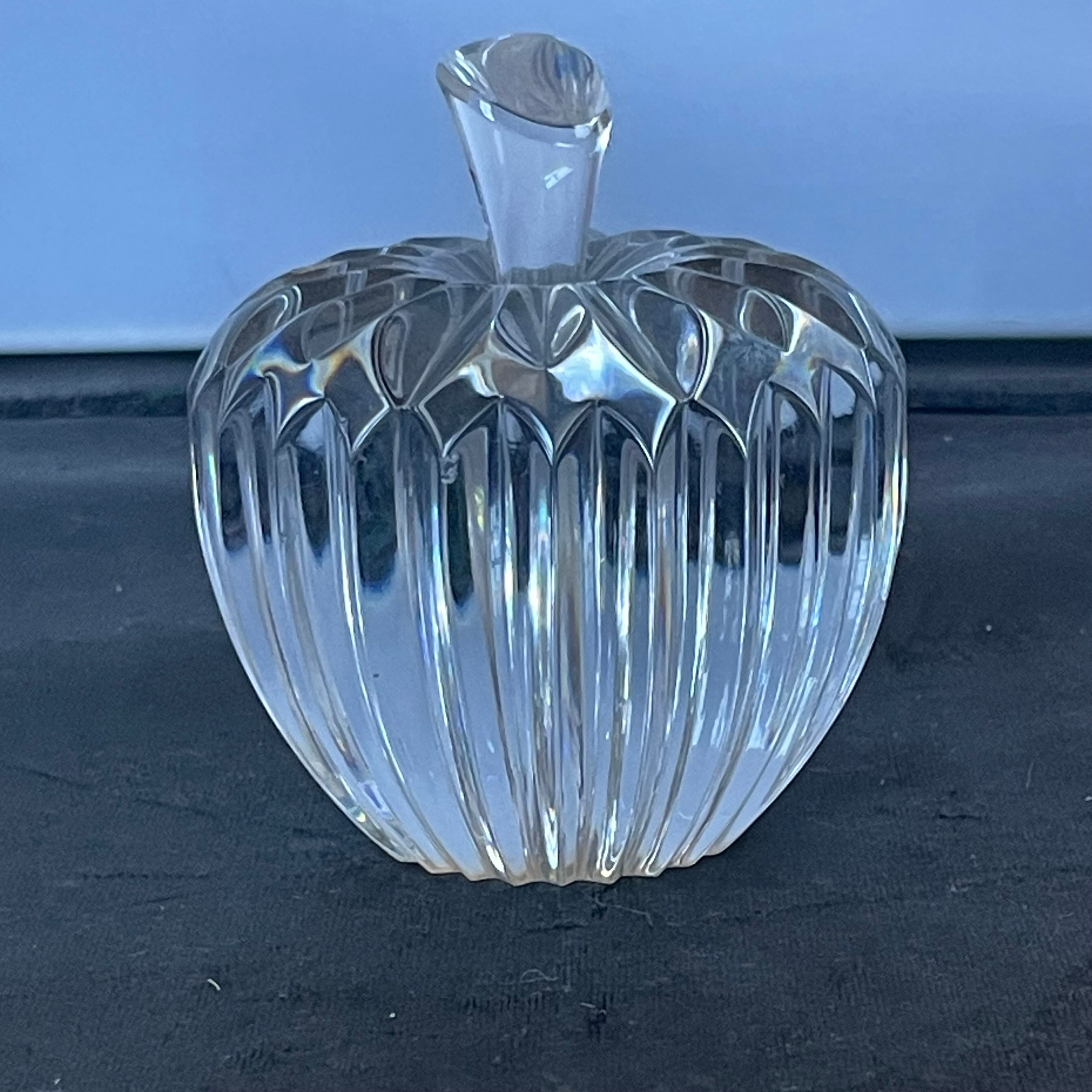 Vintage Waterford Crystal Apple Paperweight, 3"x 3"