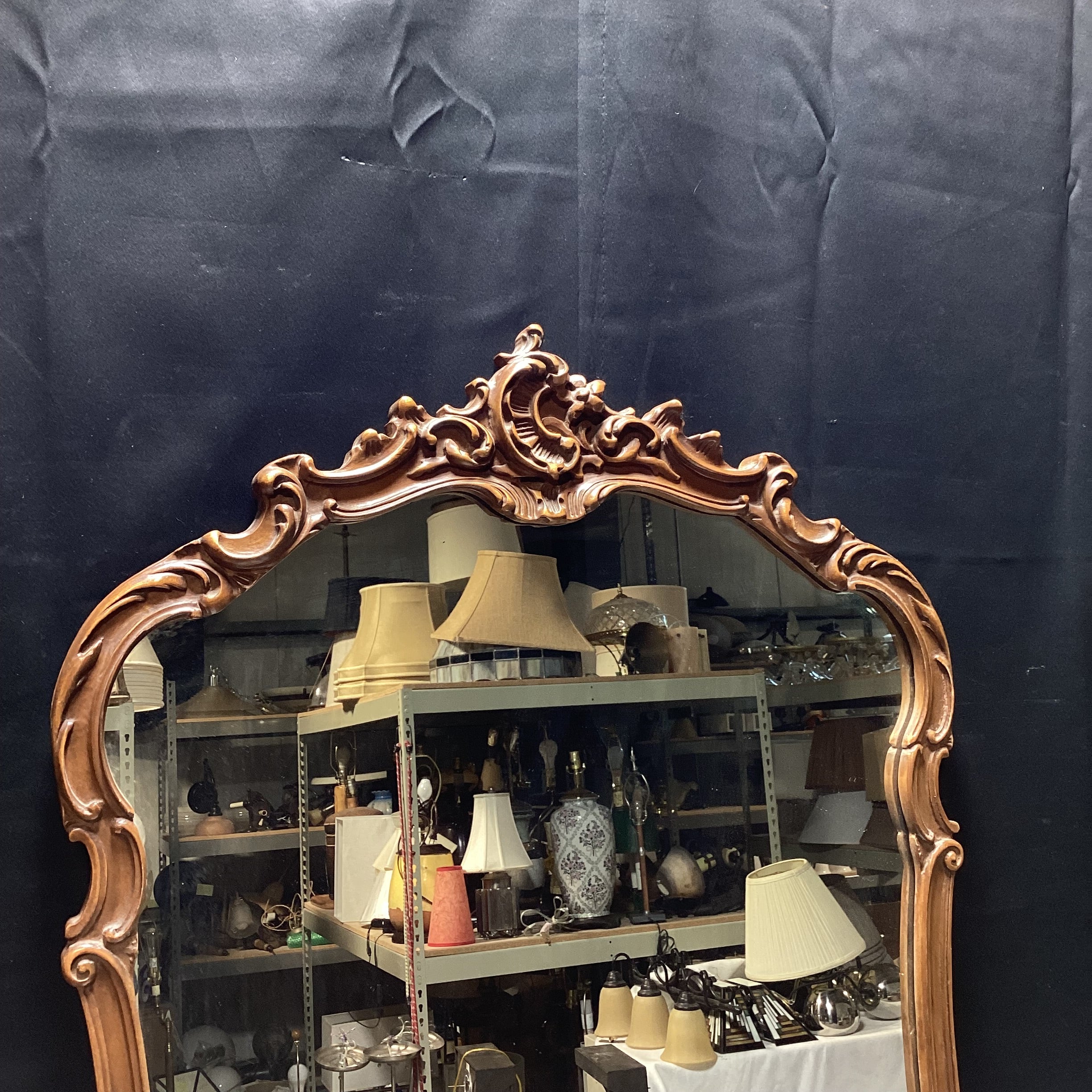Vintage Carved Wood Wall Mirror 28.5" x 42"