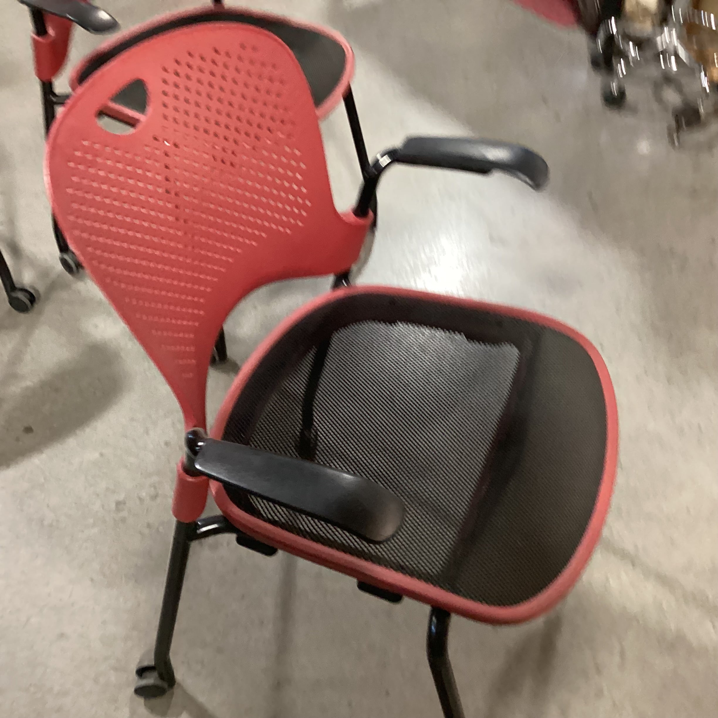 Herman Miller Raspberry & Black Mesh on Casters Office Chair 24"x 23"x 32"