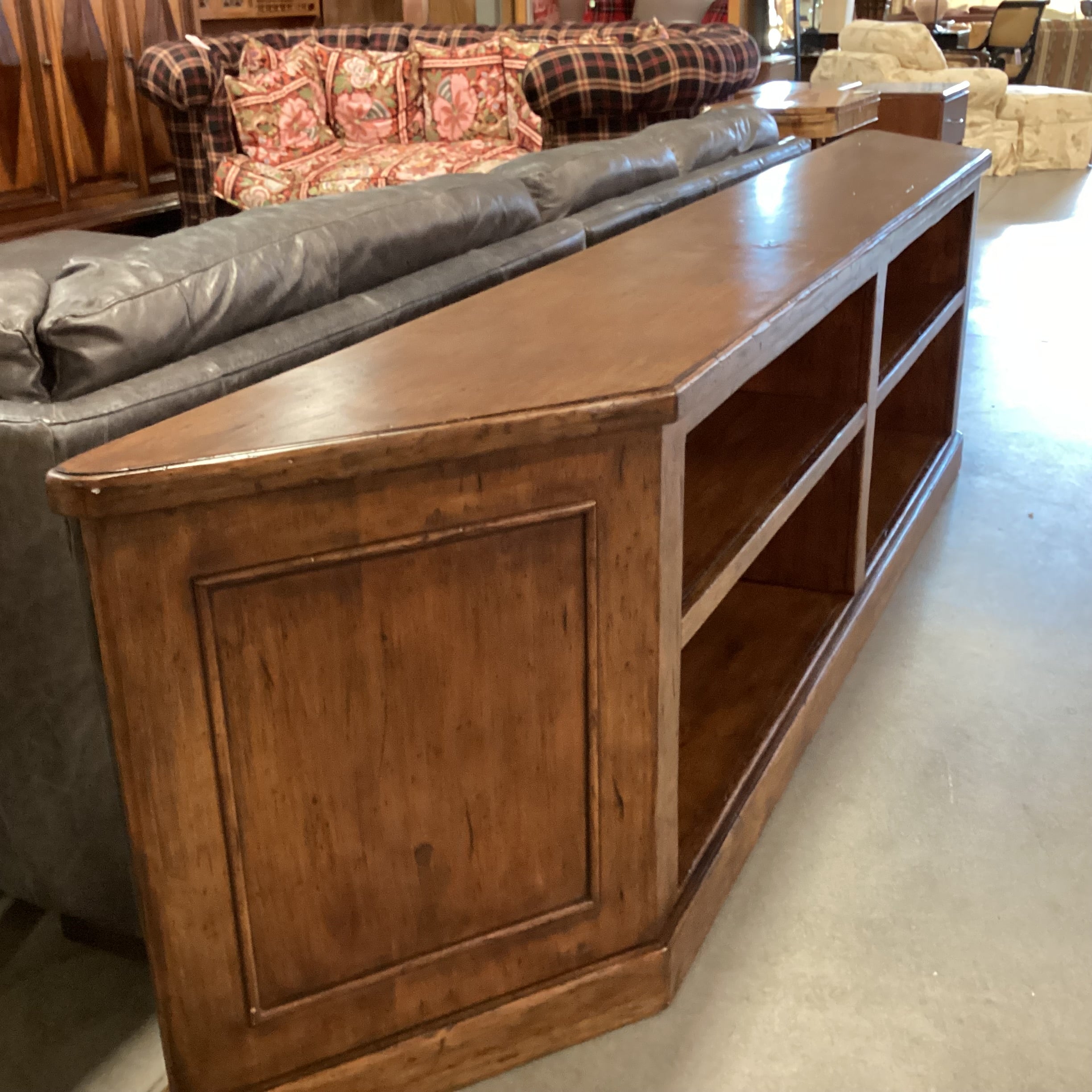 Distressed Finish Solid Wood with Shelves Console Sofa Table 119"x 16"x 30.5"