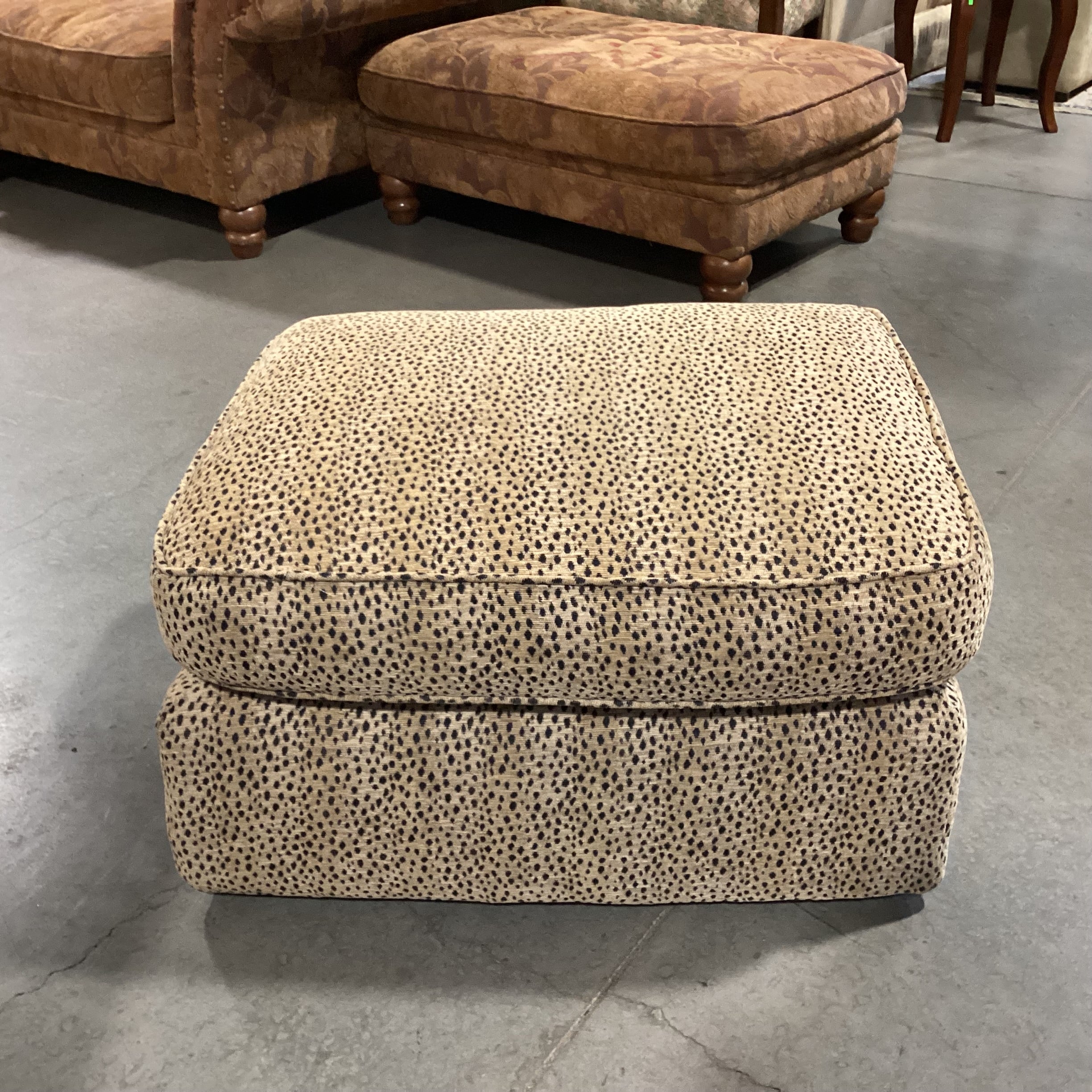 Custom Cheetah Print with Casters Ottoman 31"x 26" 17"